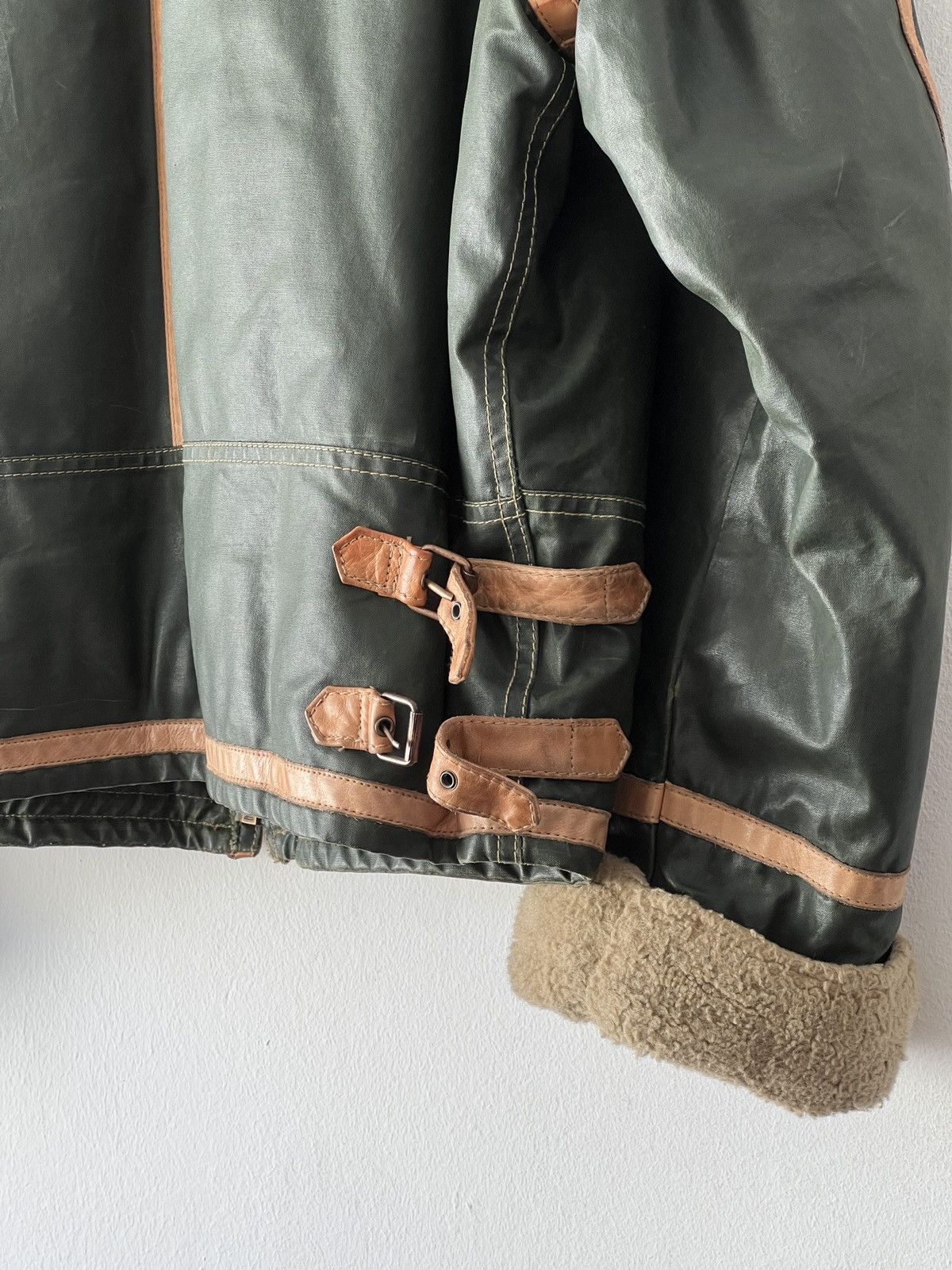 Diesel × Vintage Rare Diesel DMB 1955 Vintage Waxed Cotton & Shearling Jacket Size US L / EU 52-54 / 3 - 11 Thumbnail