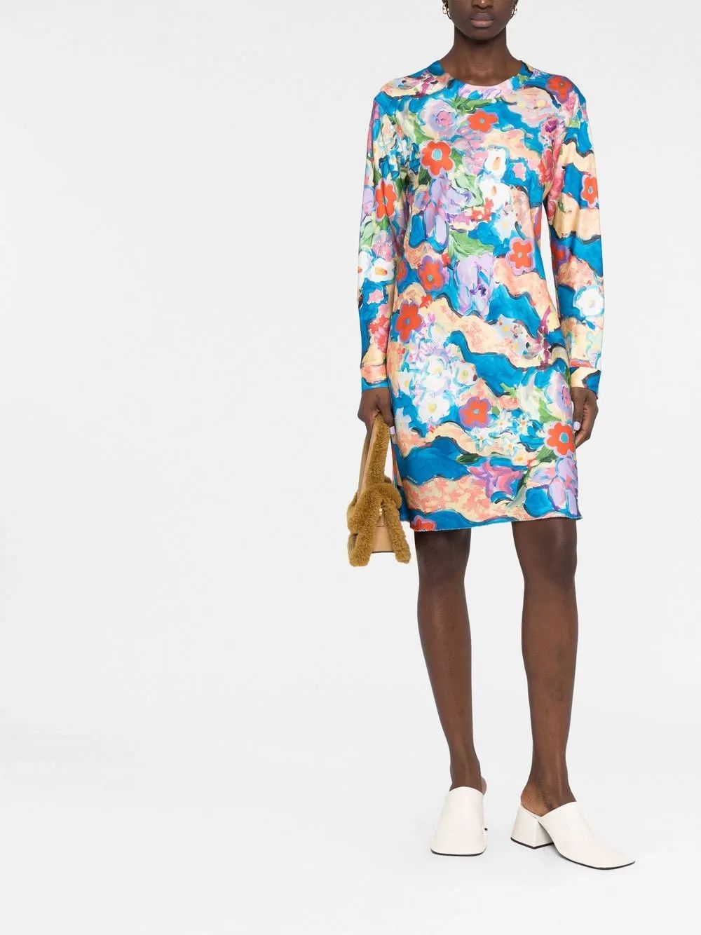 Marni o1y1025 Crewneck Mini Dress in Multicolor Size M / US 6-8 / IT 42-44 - 3 Thumbnail