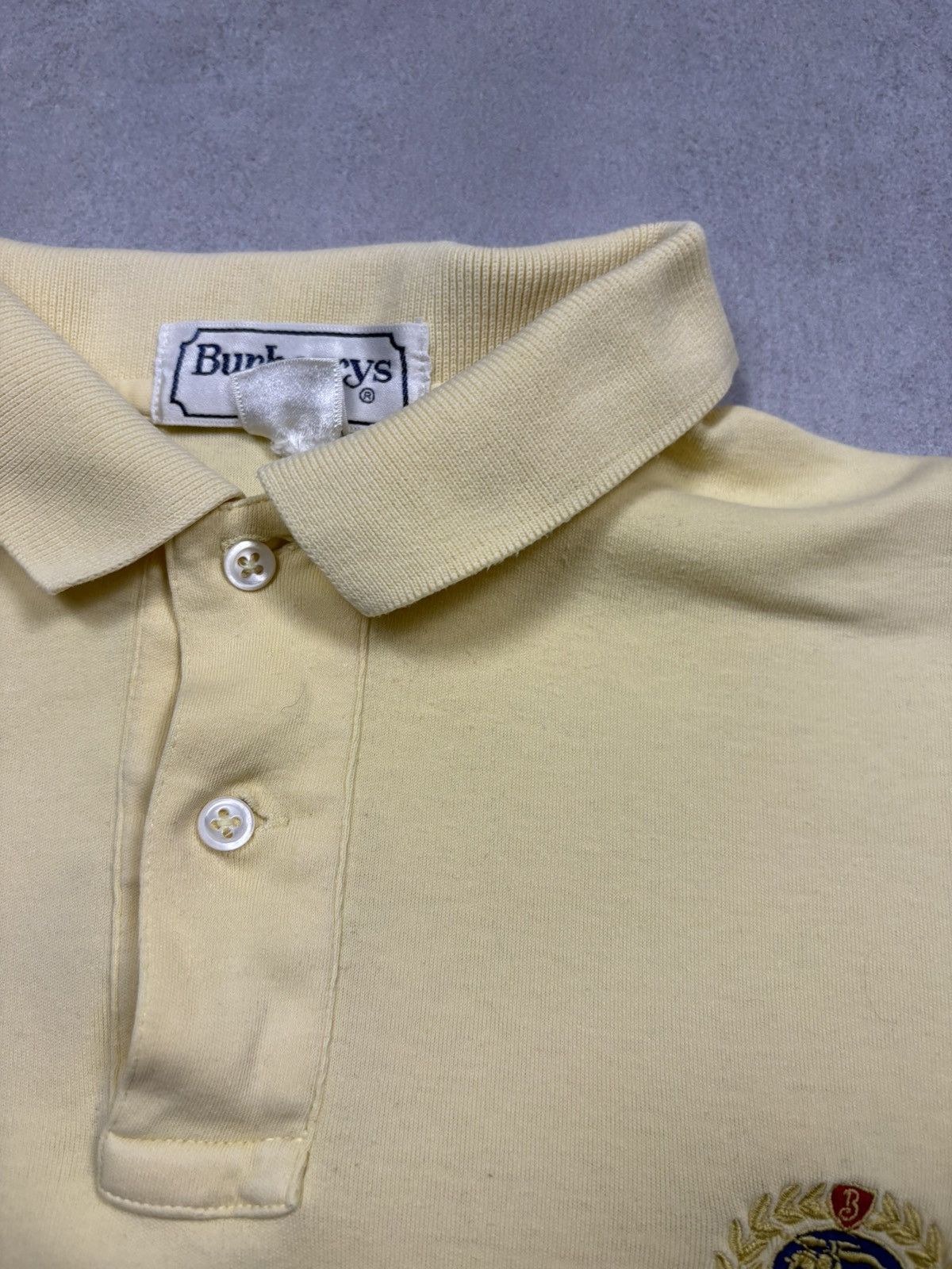 Burberry 80s Vintage Burberrys London Polo Shirt Embroidered Crest Size US L / EU 52-54 / 3 - 7 Thumbnail