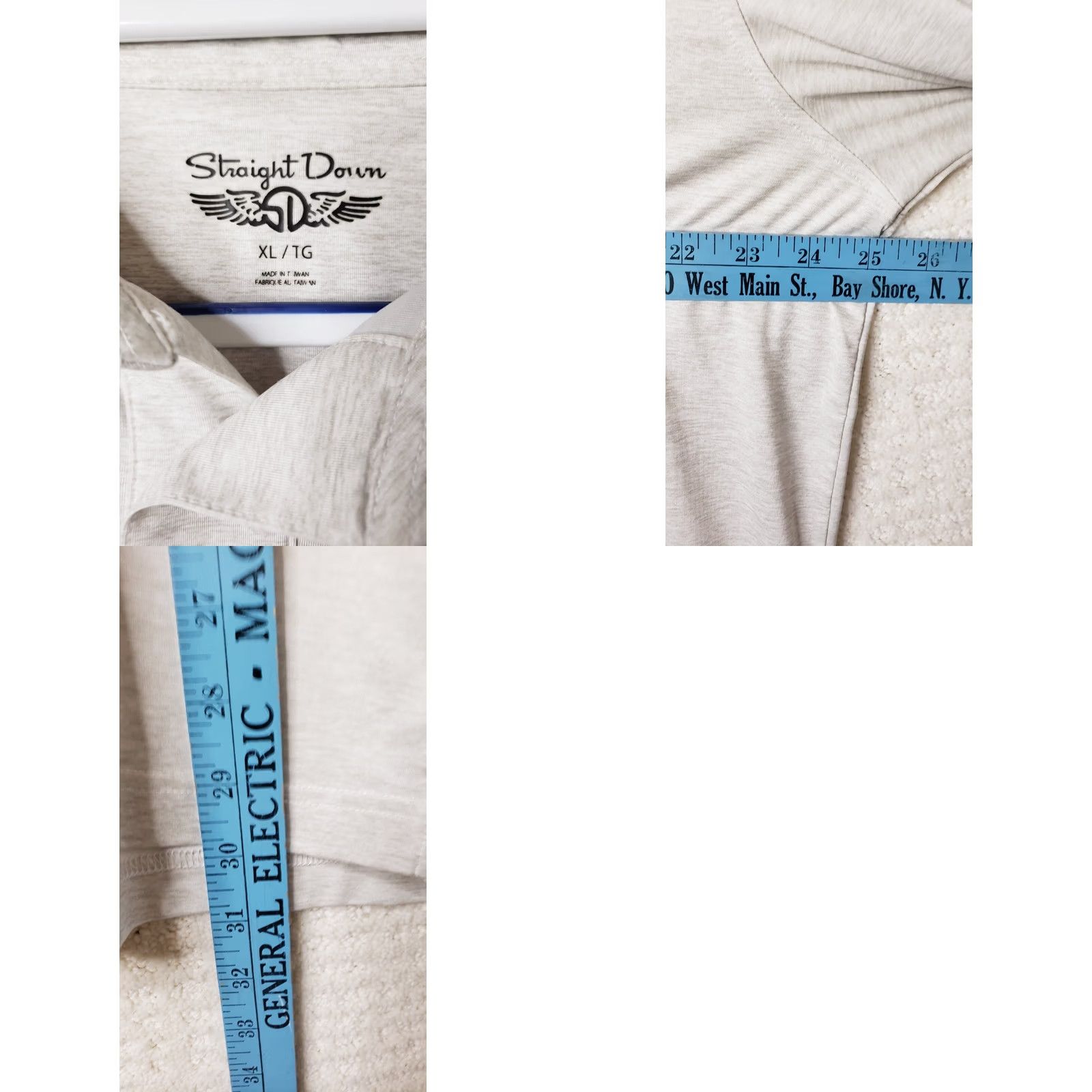 Vintage Straight Down Golf Polo Shirt Mens XL Heathered Gray Short Sleeve VC Logo on Chest Size US XL / EU 56 / 4 - 8 Thumbnail