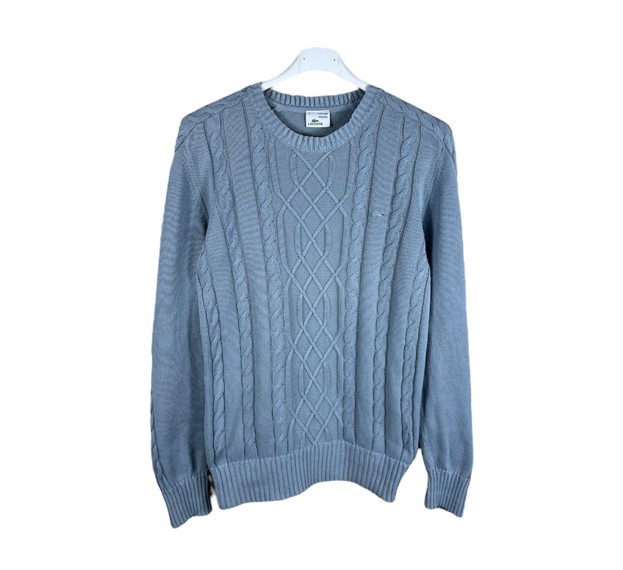 Lacoste Lacoste vintage washed cable knit sweater luxury old money Size US M / EU 48-50 / 2 - 1 Thumbnail