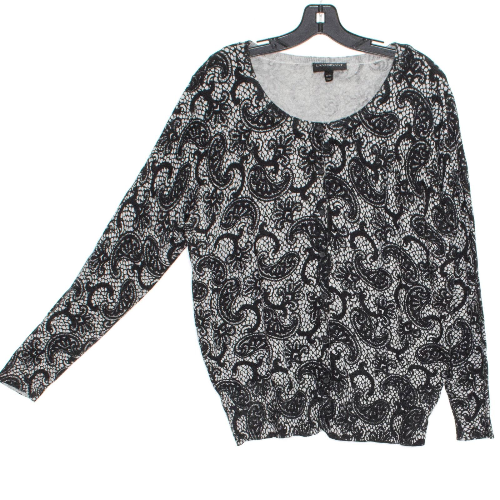 Other Lane Bryant Cardigan Paisley Gray Romantic Whimsigoth 18/20 Size XXL / US 16-18 / IT 52-54 - 2 Thumbnail