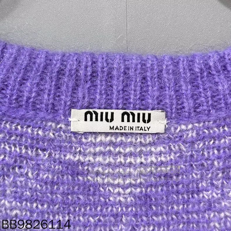 Miu Miu 38 Mohair diamond lattice knit cardigan