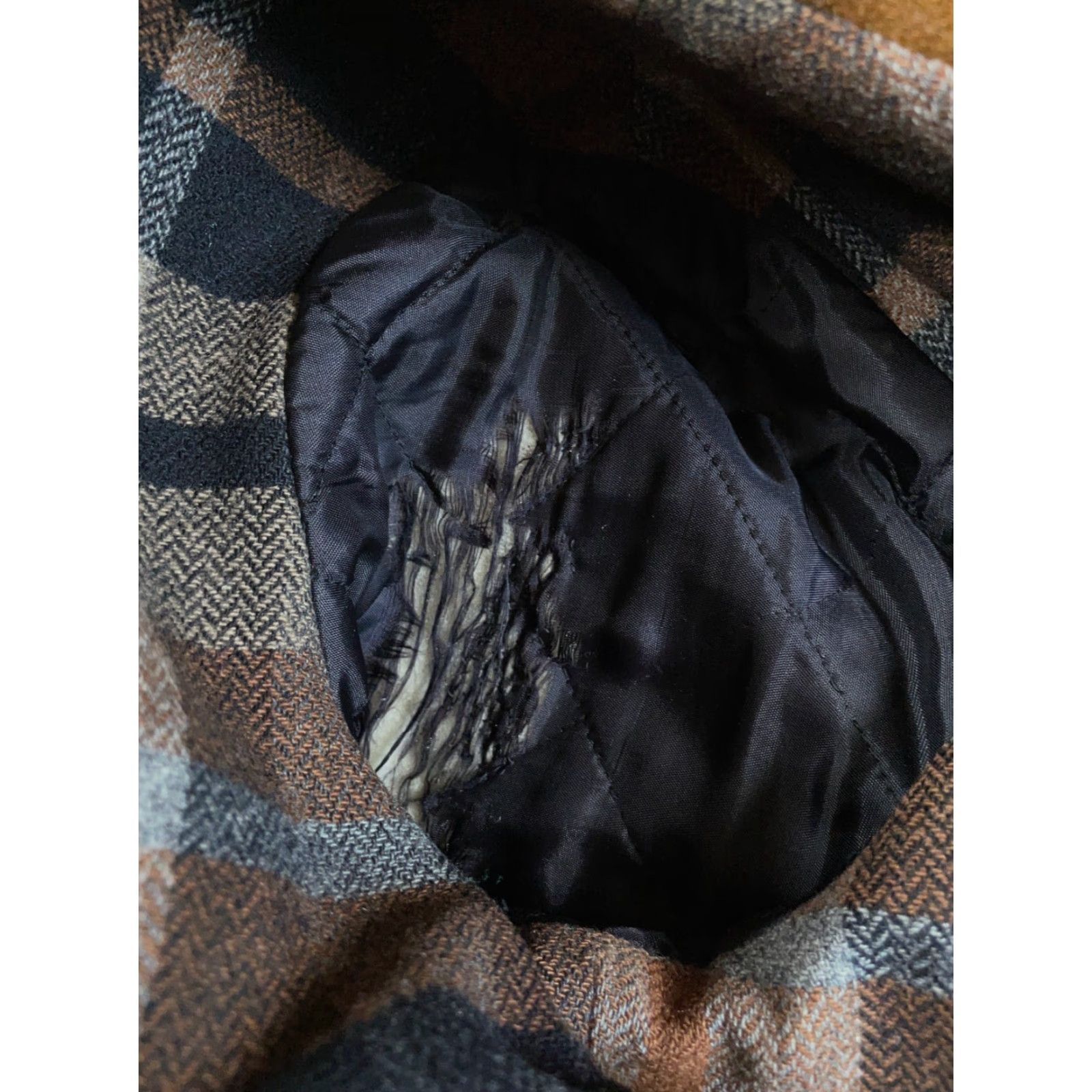 Pendleton VINTAGE Pendleton Coat Wool Button Up Lined 12 Brown Plaid Women's Pea Coat 50s / 60s Union Made Size XL / US 12-14 / IT 48-50 - 4 Thumbnail