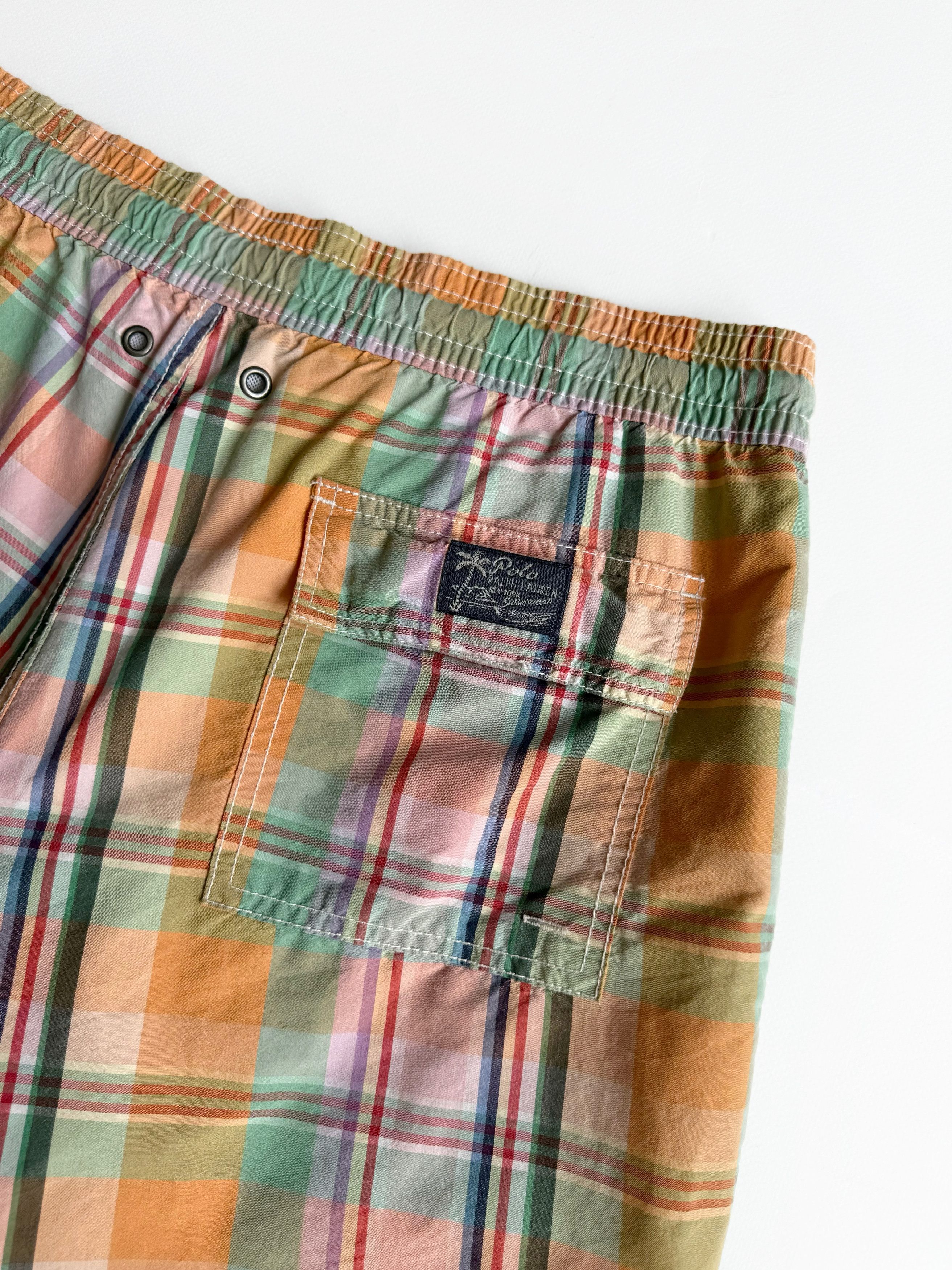 Polo Ralph Lauren Vintage Men's Polo Ralph Lauren Check Swim Shorts (M) Size US 32 / EU 48 - 6 Thumbnail