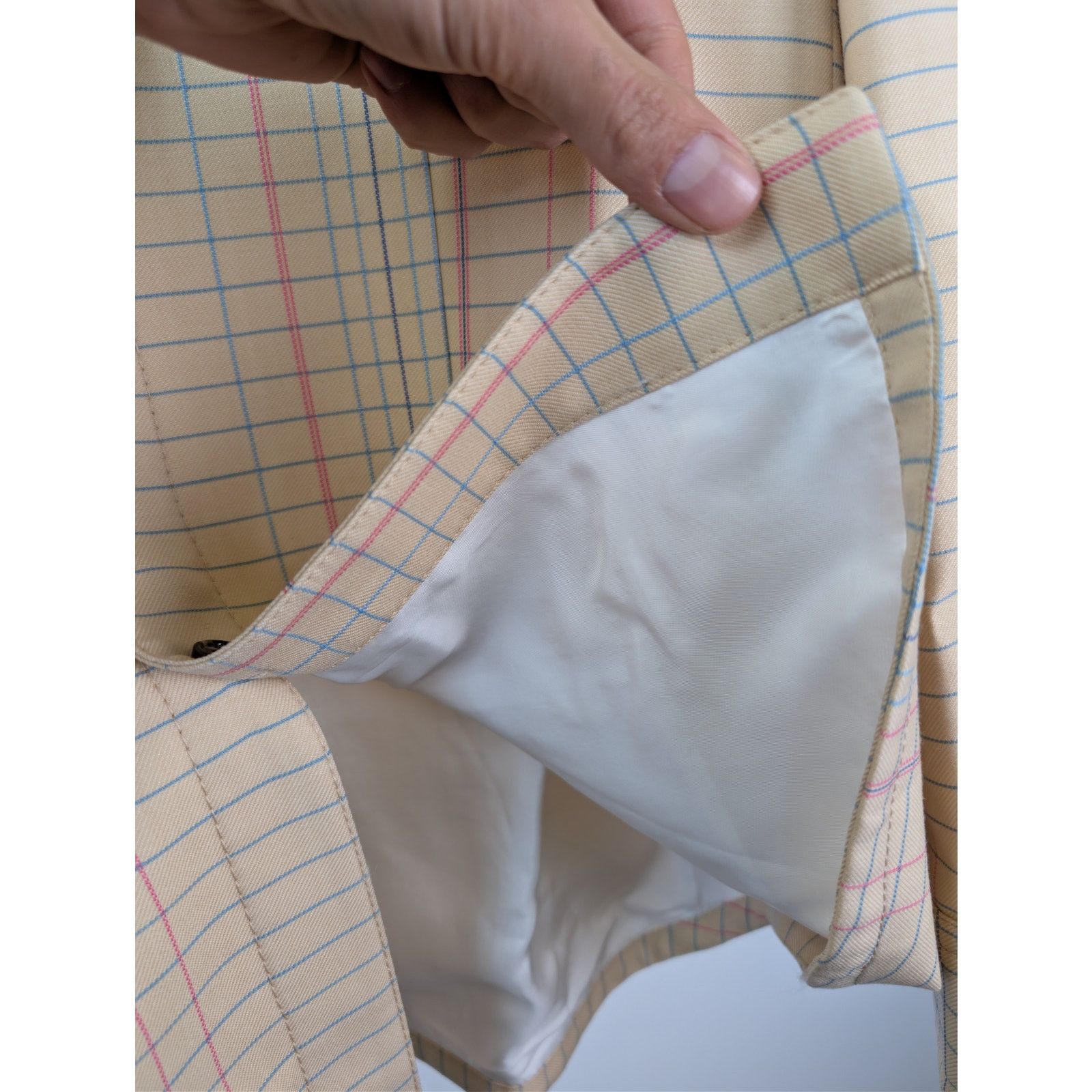 Bottega Veneta o1rshd1 Notebook Wool Twill Jacket in Beige / Pink / Blue 52 Size US L / EU 52-54 / 3 - 9 Thumbnail
