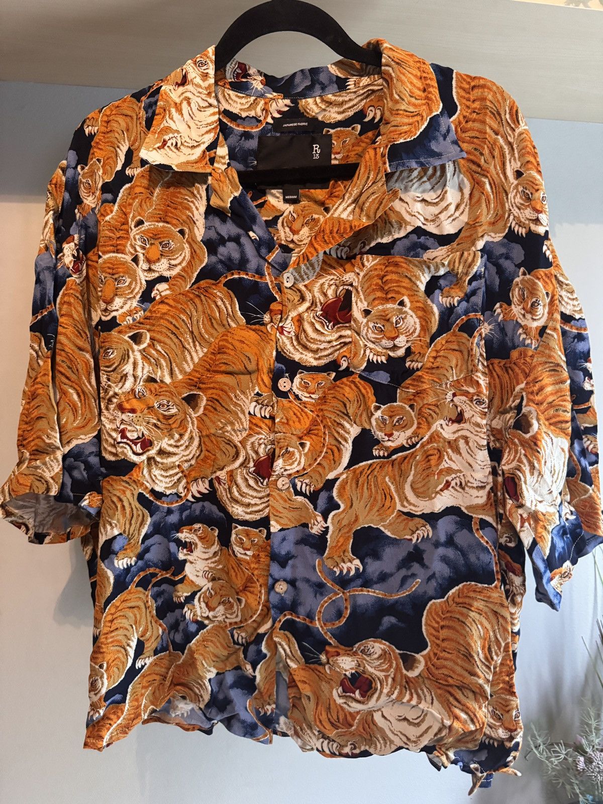 R13 OVERSIZED HAWAIIAN SHIRT - ORANGE TIGER Size M / US 6-8 / IT 42-44 - 2 Thumbnail