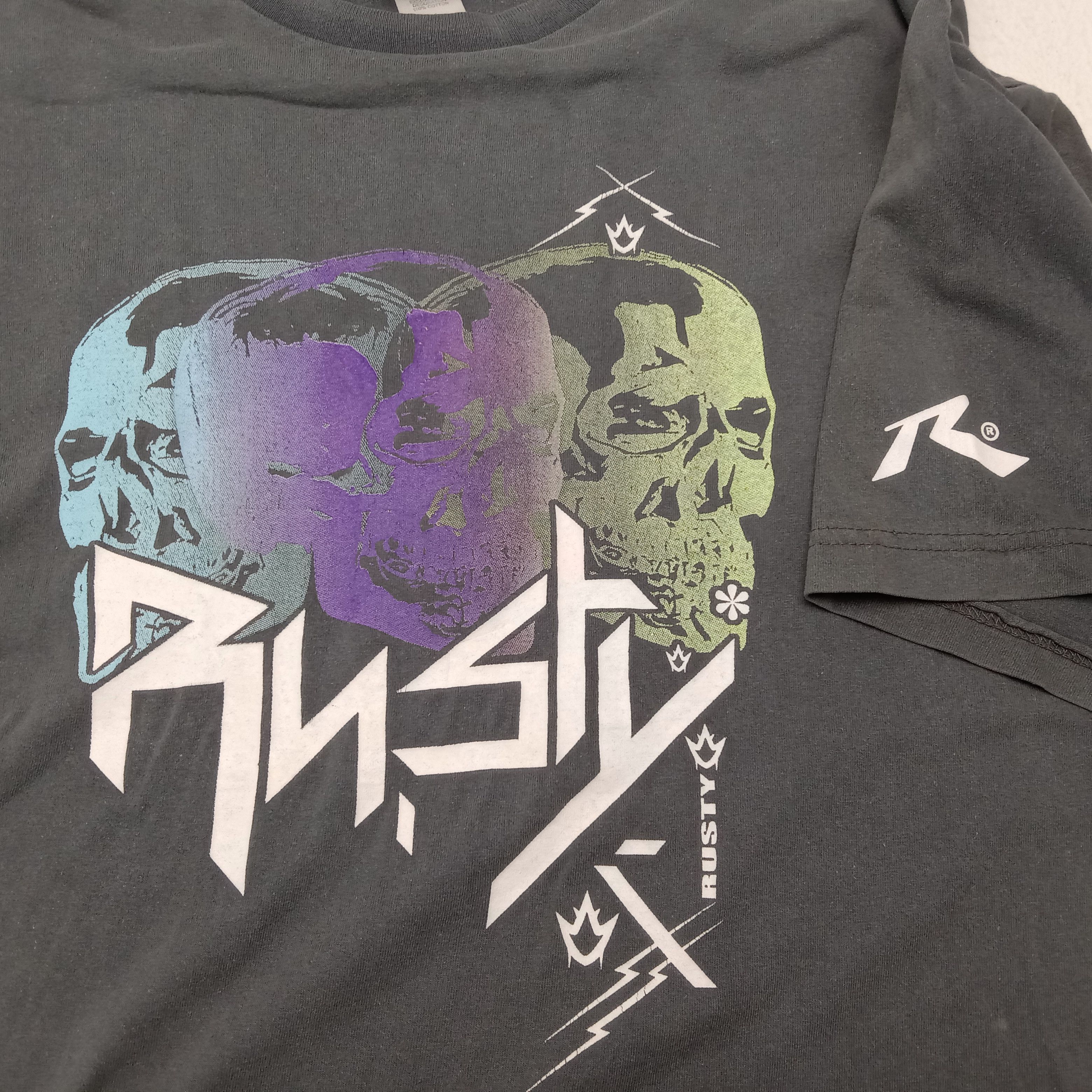 Rusty × Vintage Vintage Rusty Streetwear Skull Art Tshirt Size US L / EU 52-54 / 3 - 7 Thumbnail