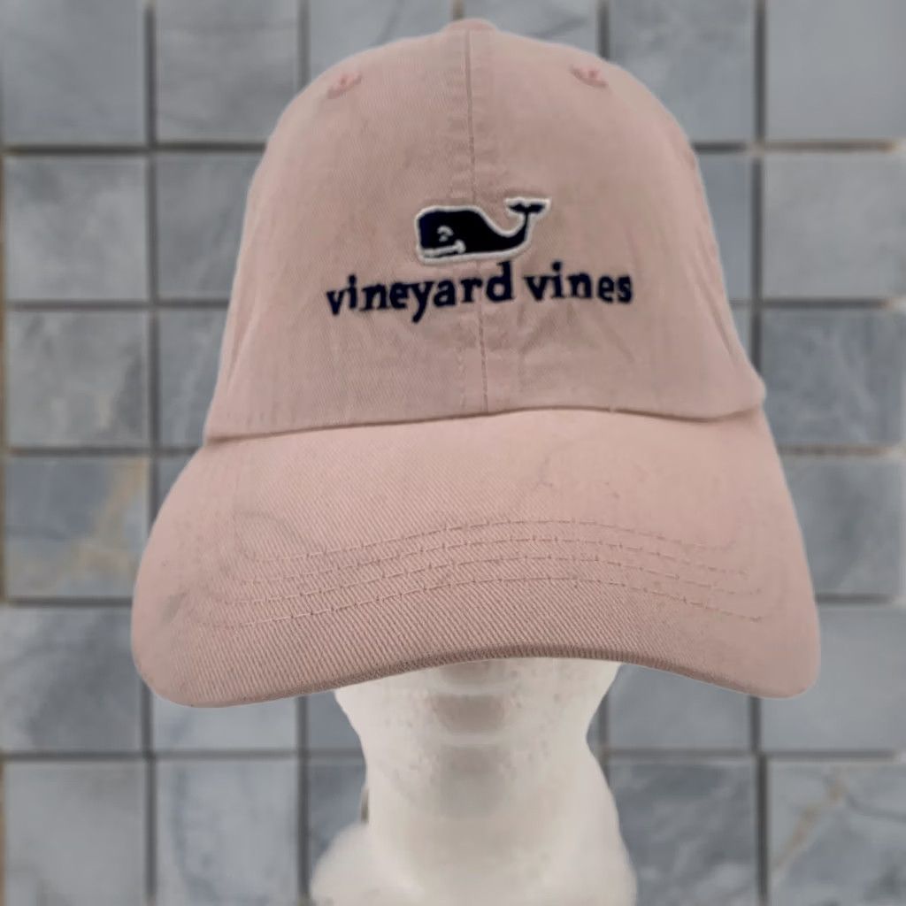 Vineyard Vines Vineyard Vines Pink Hat Cap Strap Back Embroidered Whale Dad Hat Casual Classic Size ONE SIZE - 1 Thumbnail