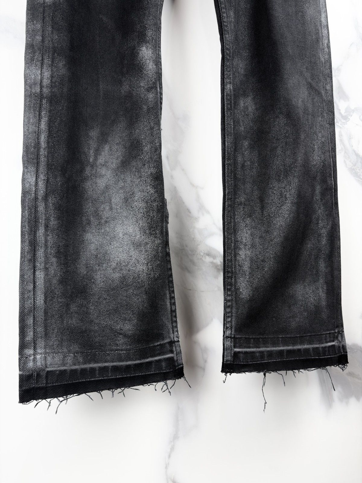 Helmut Lang SS99 Helmut Lang Wax Coated Denim Jeans Thrashed Size US 31 - 2 Thumbnail