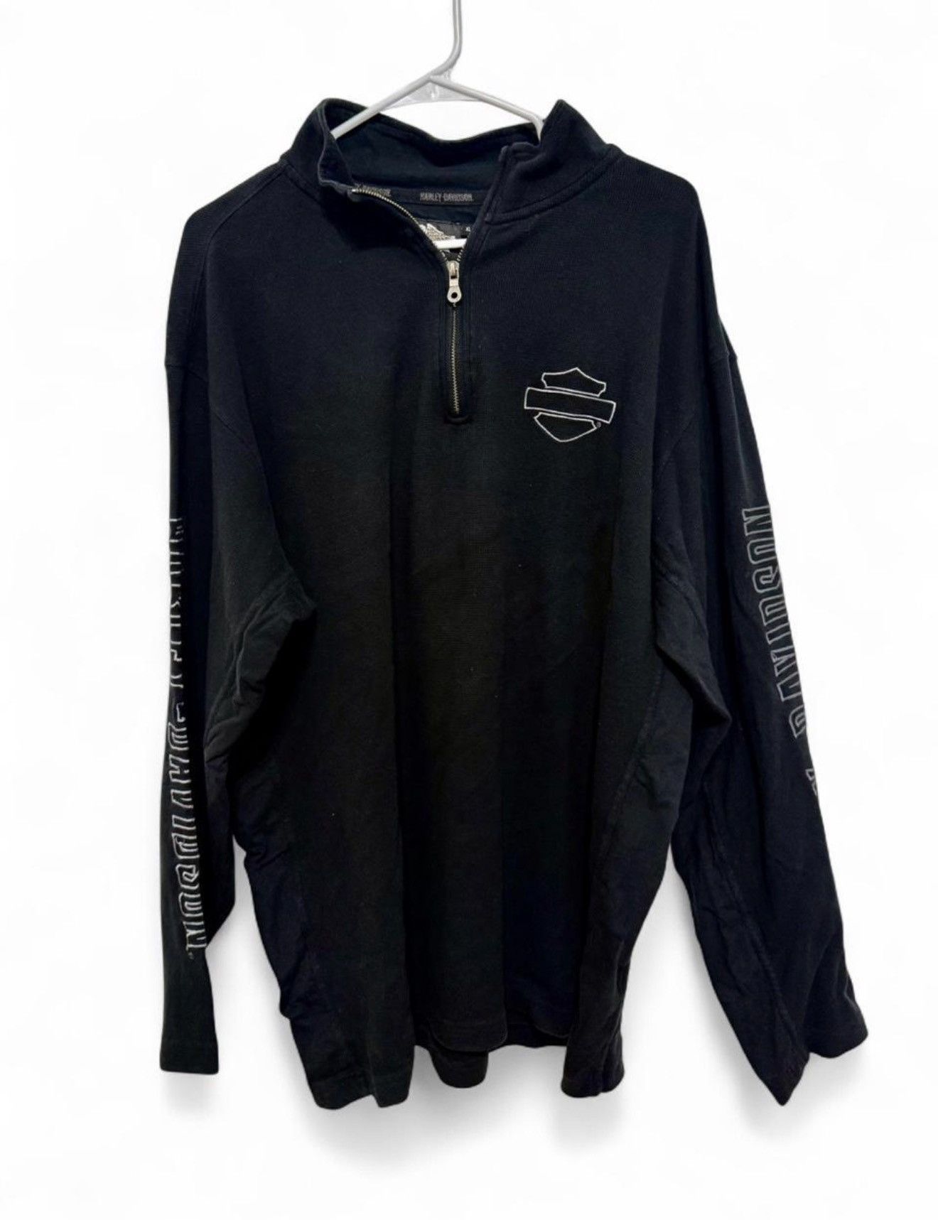 Harley Davidson Harley-Davidson Black 1/4 Zip Thermal Pullover Shirt XL Size US XL / EU 56 / 4 - 2 Thumbnail