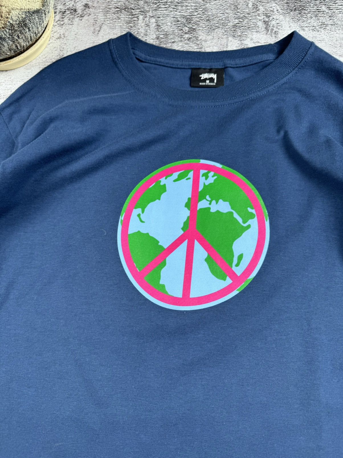 Stussy Stussy RARE Peace Earth Pacifism Blue Longsleeve Y2K T Shirt Size US M / EU 48-50 / 2 - 9 Thumbnail