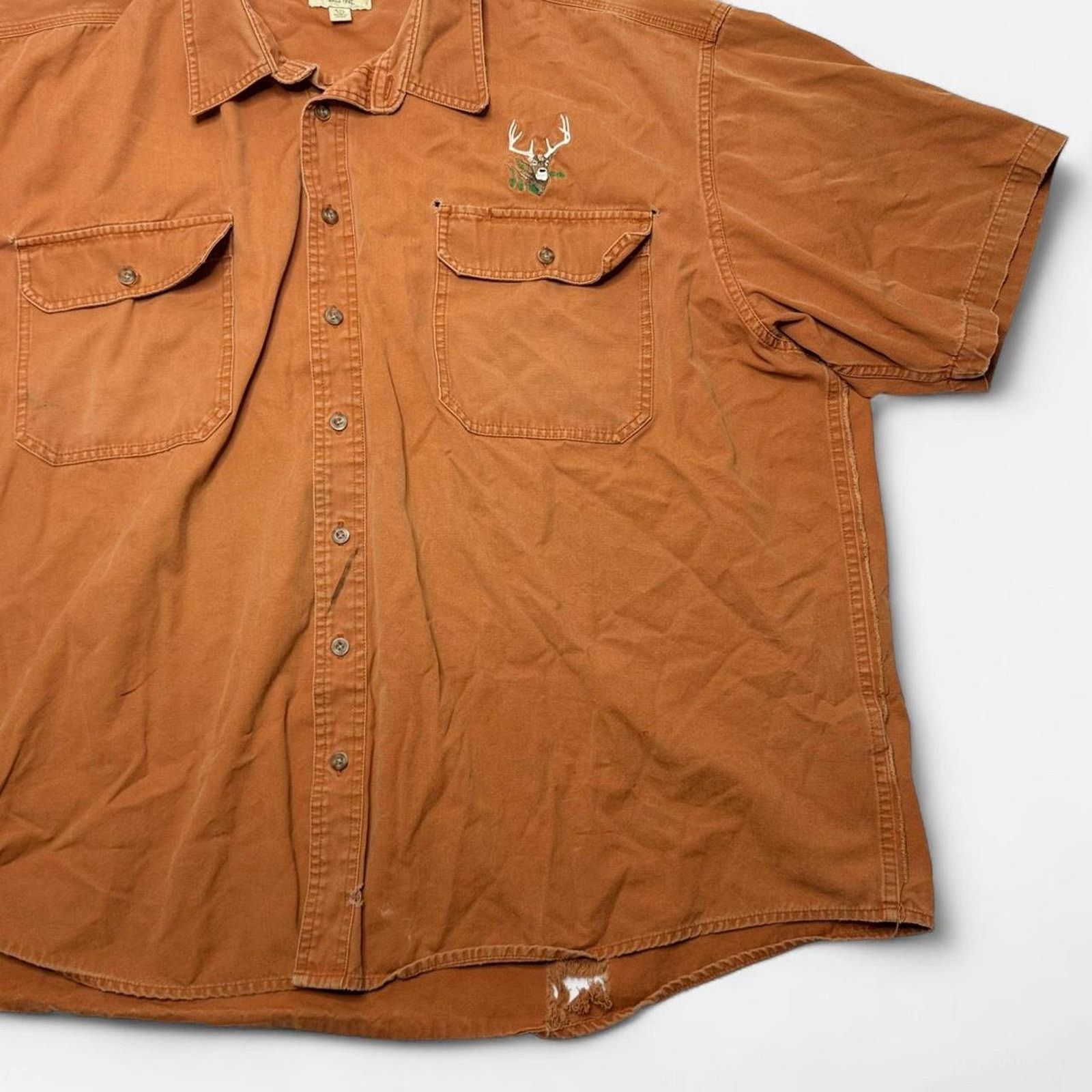 Cabelas Cabela’s Rust Orange Short Sleeve Button Shirt 4XL Tall Size US XXL / EU 58 / 5 - 5 Thumbnail
