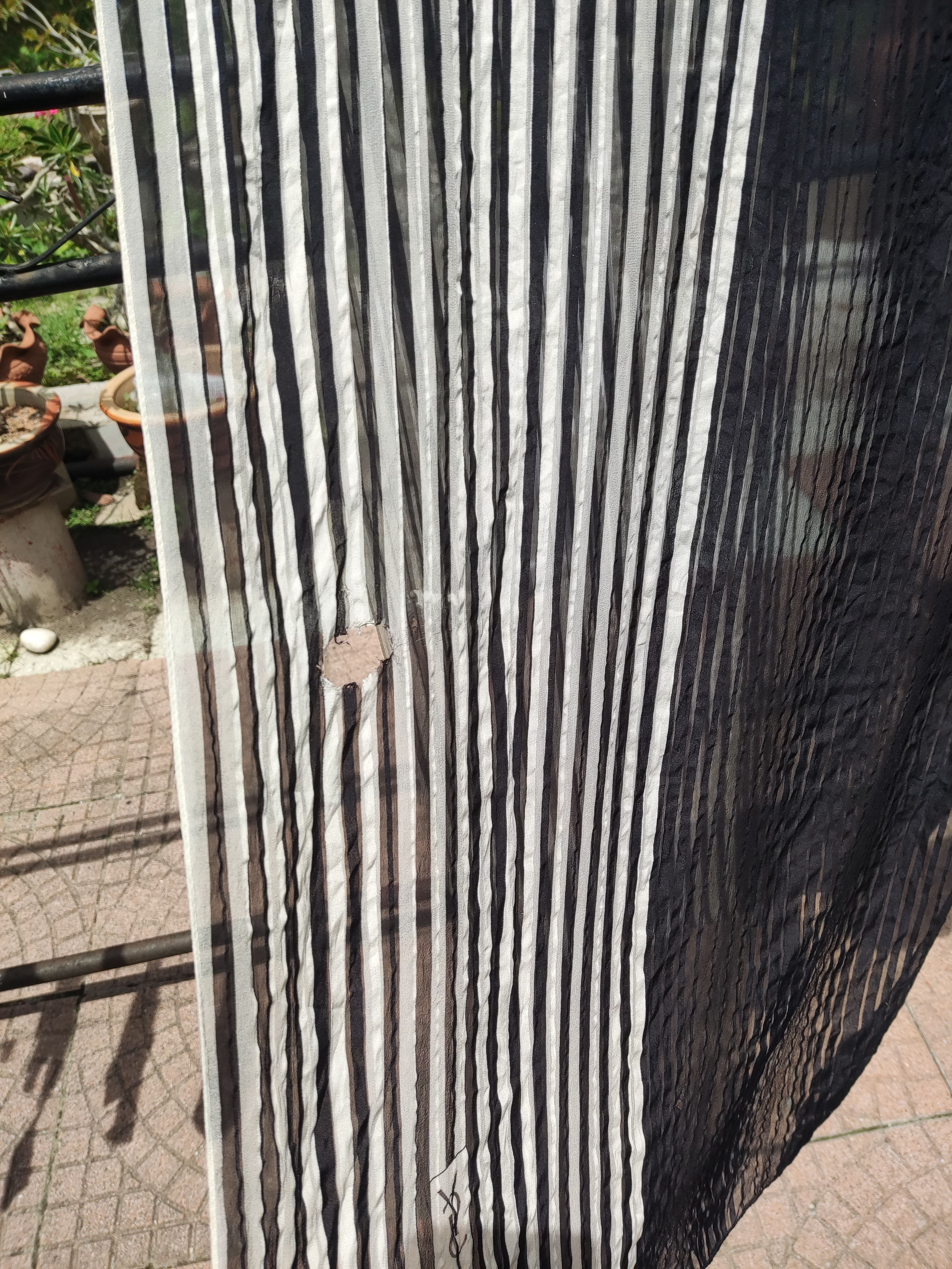 Yves Saint Laurent Vintage Yves Saint Laurent Striped Scarf Black and White Size ONE SIZE - 9 Thumbnail