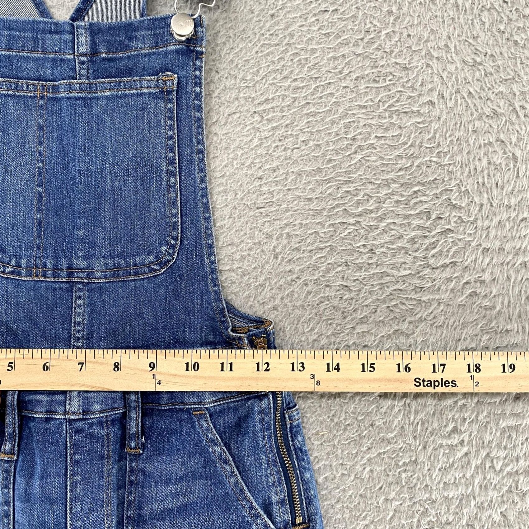 Madewell Madewell Overalls Womens XS Denim Blue Skinny Stretch Pockets Cotton Polyester Spandex Denim One-Piece Size 26" / US 2 / IT 38 - 4 Thumbnail