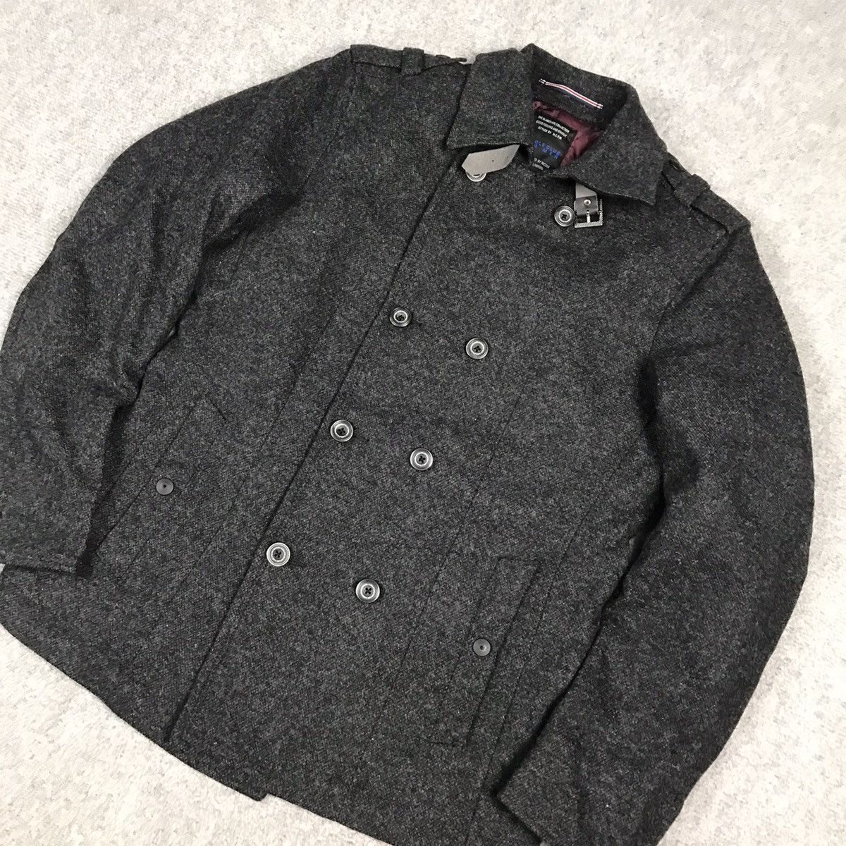 Japanese Brand × KMRii × Nicole Club NICOLE CLUB WOOL DOUBLE BUTTON DRAK GRAY JACKET Size US S / EU 44-46 / 1 - 4 Thumbnail