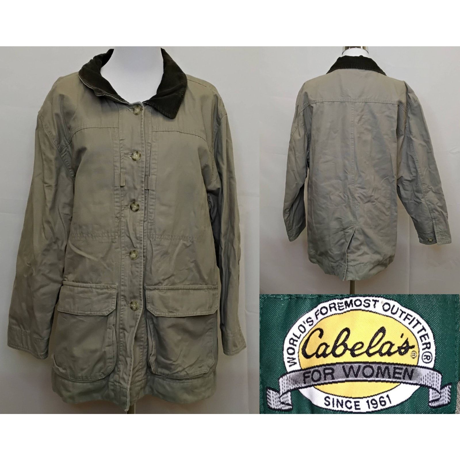 Cabelas Cabela's Chore Jacket Women's 2XL Khaki Corduroy Collar Size XXL / US 16-18 / IT 52-54 - 1 Thumbnail