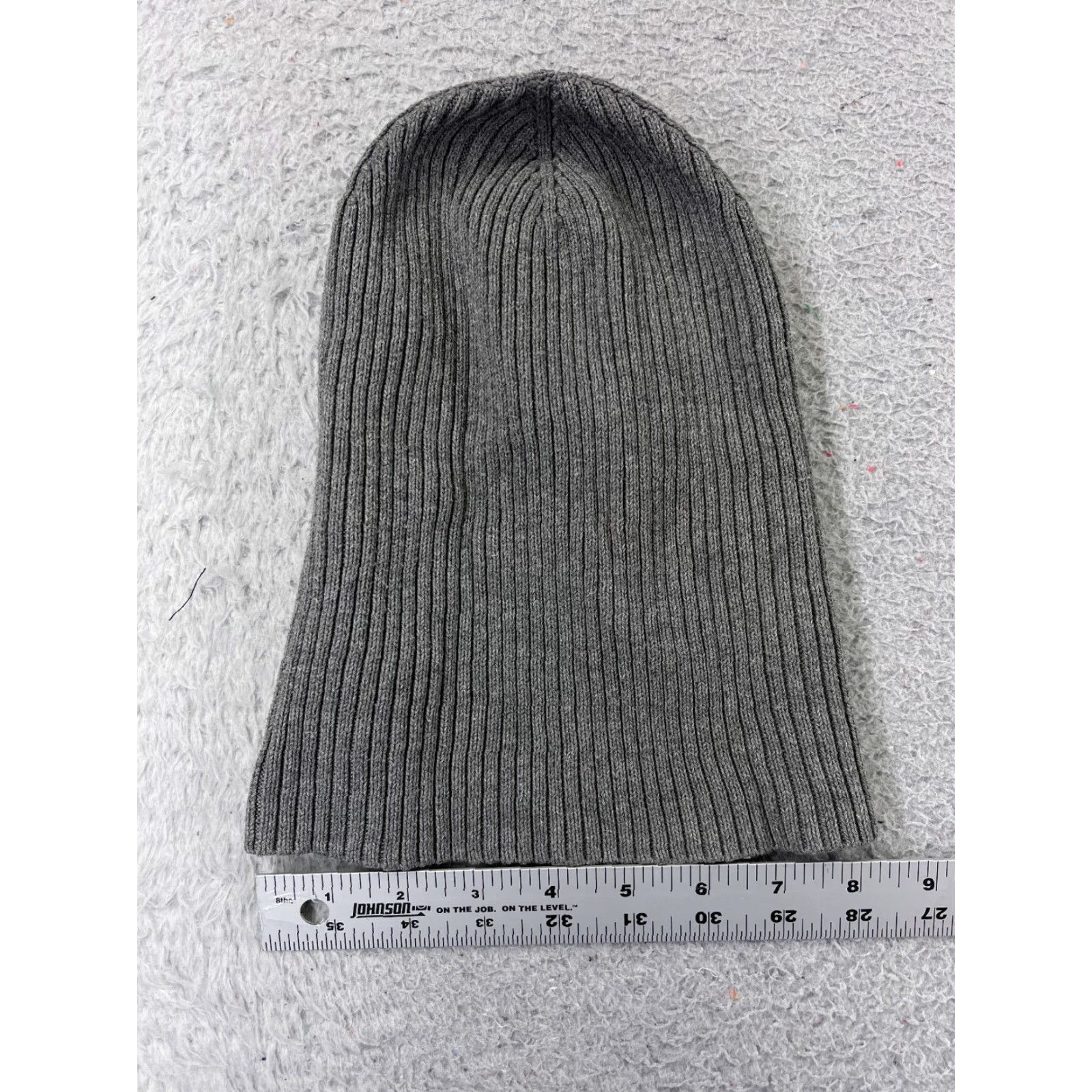 Vintage Beanie Toque Adult One Size Gray Knit Cotton Blend Winter Snow Ski Size ONE SIZE - 3 Thumbnail