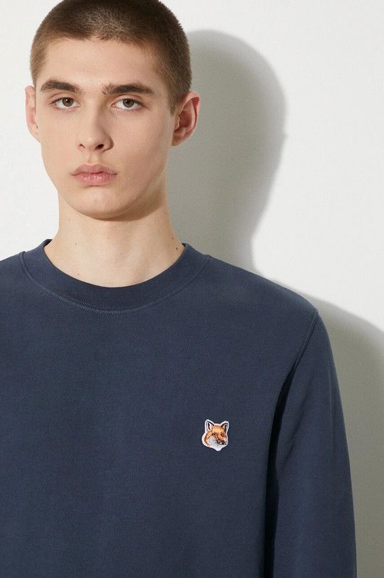 Maison Kitsune o1s22i1n1124 Fox Head Patch Sweatshirt in Blue Size US XL / EU 56 / 4 - 5 Thumbnail