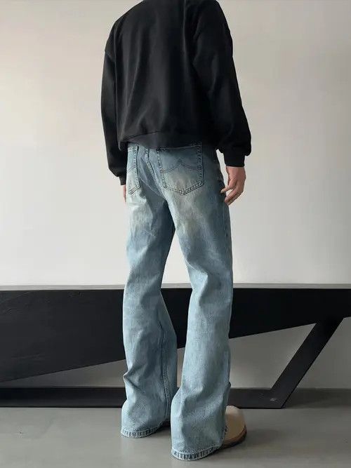 Jean Chihiro x Meifa Stylish Light Blue Flared Jeans Size US 30 / EU 46 - 7 Thumbnail