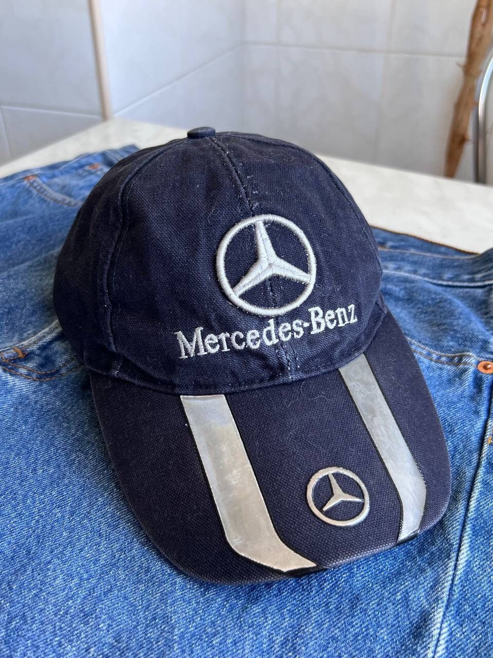 Mercedes-Benz Vintage Mercedes Benz Reflective Cap 90s navy Size ONE SIZE - 4 Thumbnail