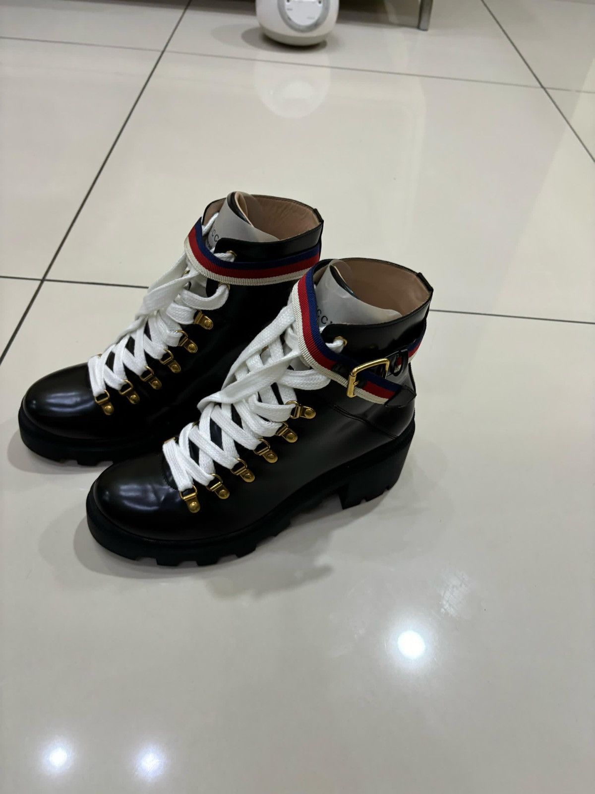 Gucci Gucci leather ankle boots with sylvie web Size US 9 / IT 39 - 1 Thumbnail