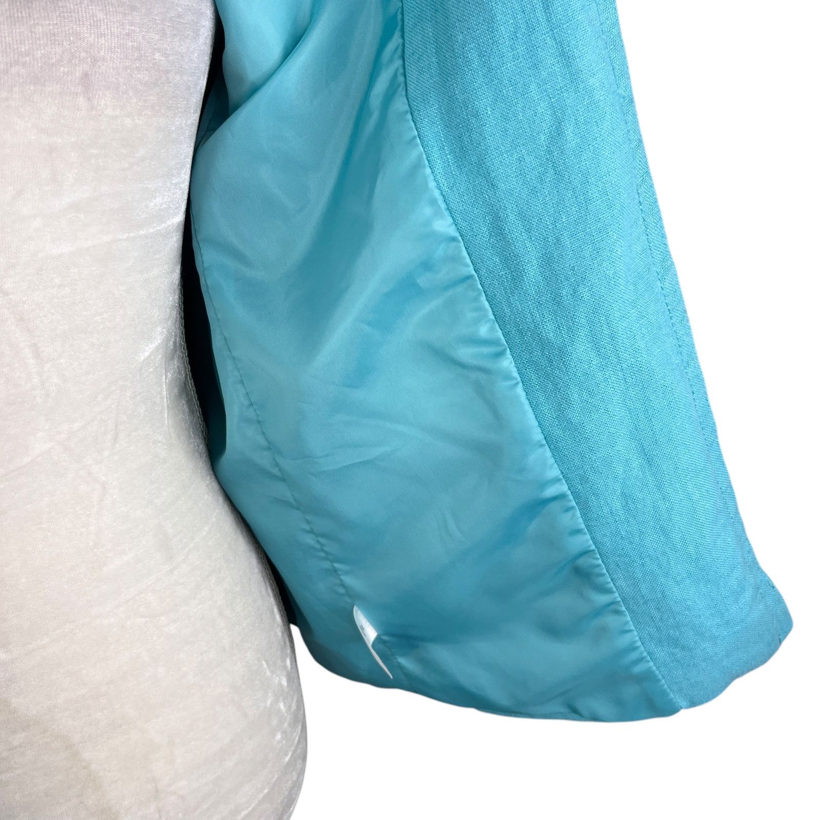 Other Talbots Linen Blazer 10 Turquoise Lined Pockets Open Classic Size L / US 10 / IT 46 - 9 Thumbnail