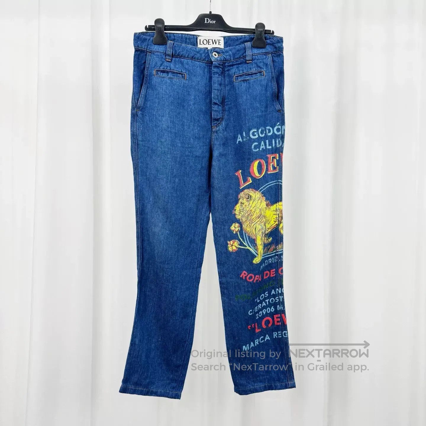 Loewe Loewe Lion Print Letter Leather Patch Jeans. Size US 32 / EU 48 - 1 Thumbnail