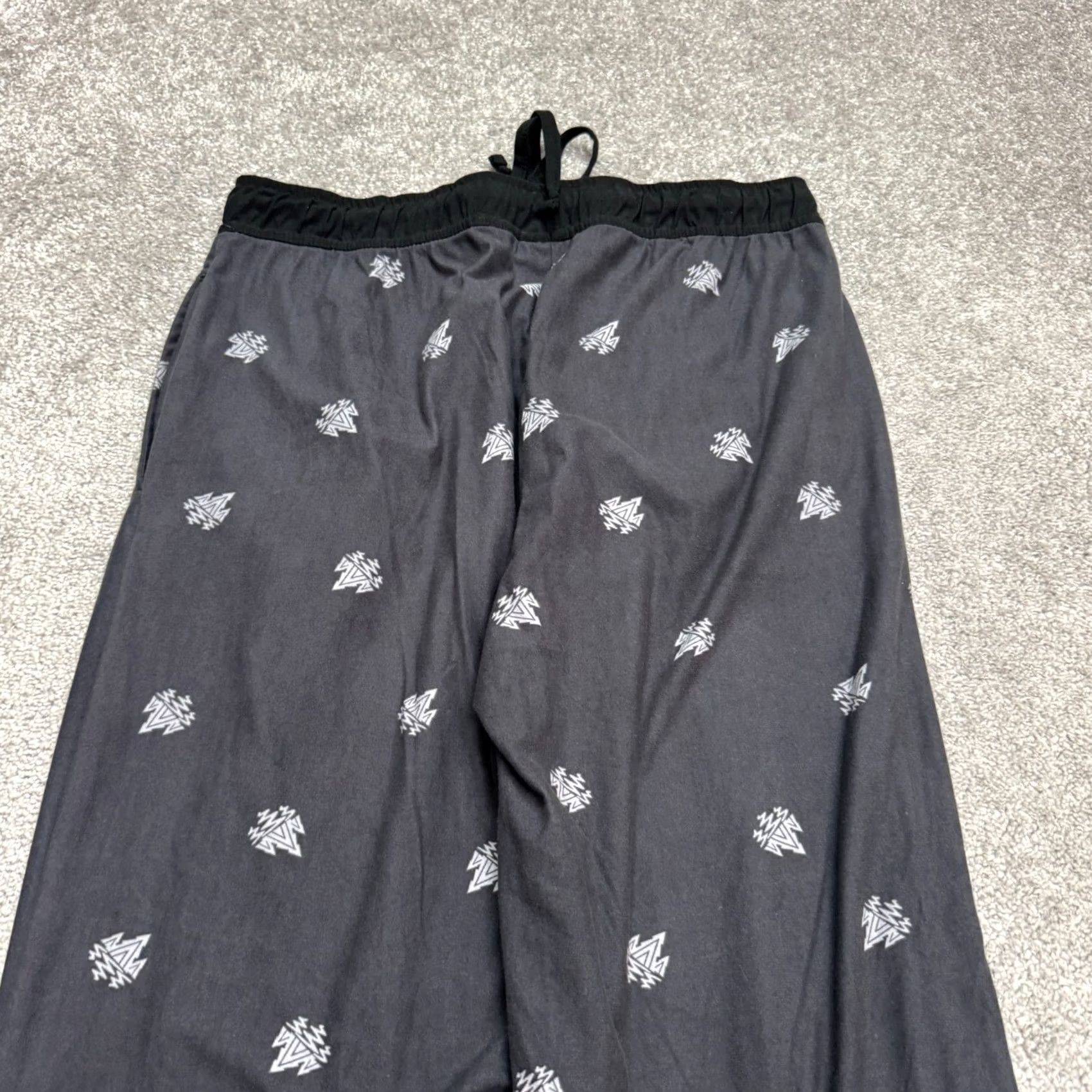 Vintage Rainforest Geometric All Over Print Pajama Pants Mens Medium Dark Gray Lounge Size US 31 - 4 Thumbnail
