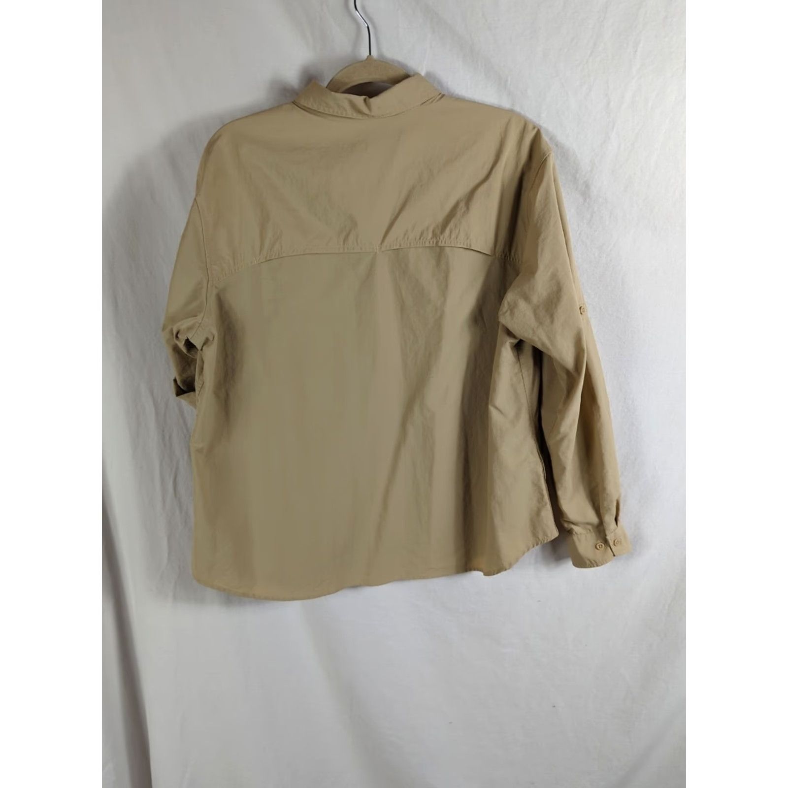 Eddie Bauer Eddie Bauer Women's Button-Down Shirt XL Beige Tab-Sleeve Venting Hiking Activity Casual Outdoor Size XL / US 12-14 / IT 48-50 - 6 Thumbnail
