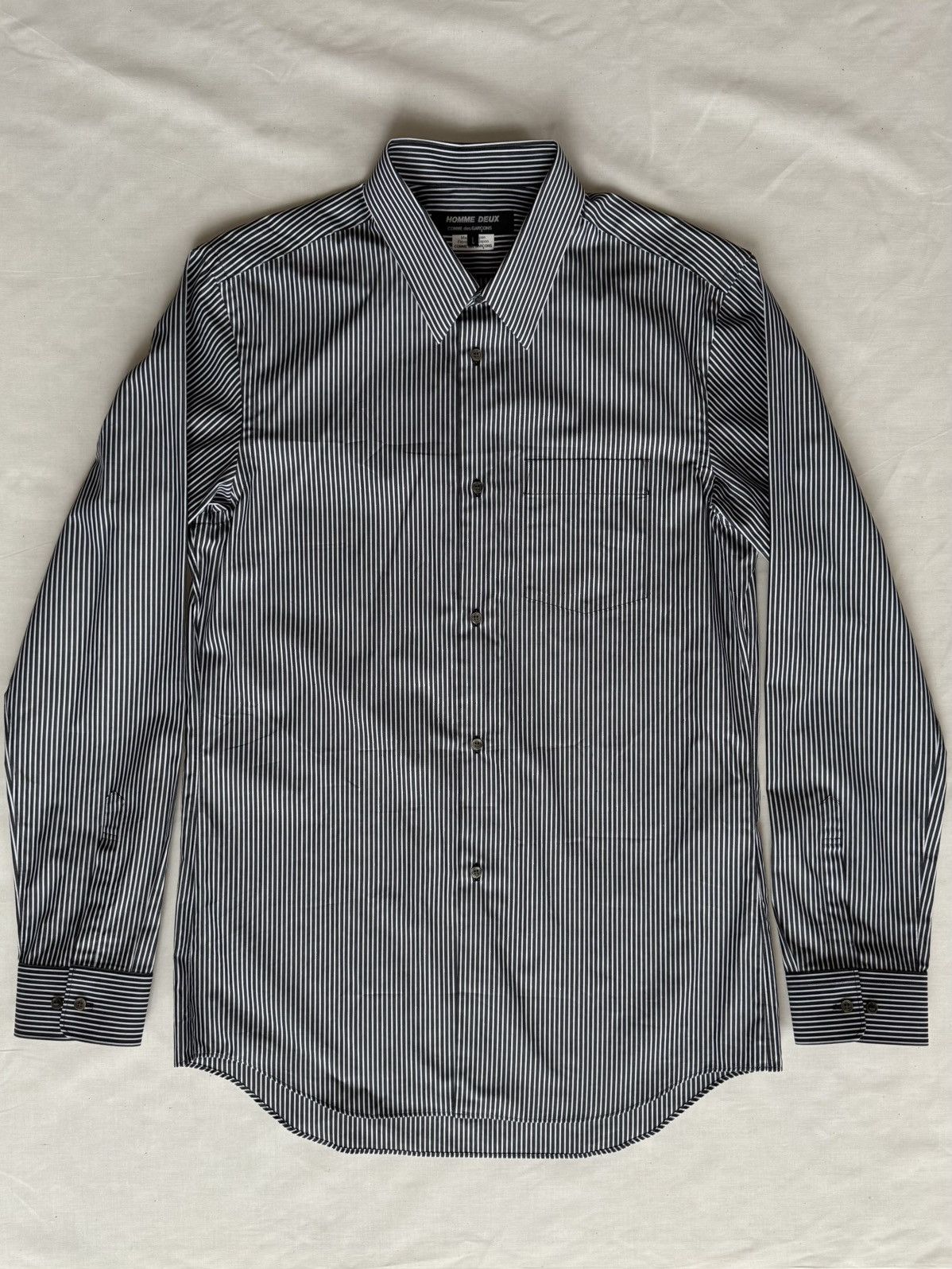 Comme des Garcons × Comme des Garcons Homme Deux AW18 Homme Deux Stripe Button Up Size US L / EU 52-54 / 3 - 1 Thumbnail