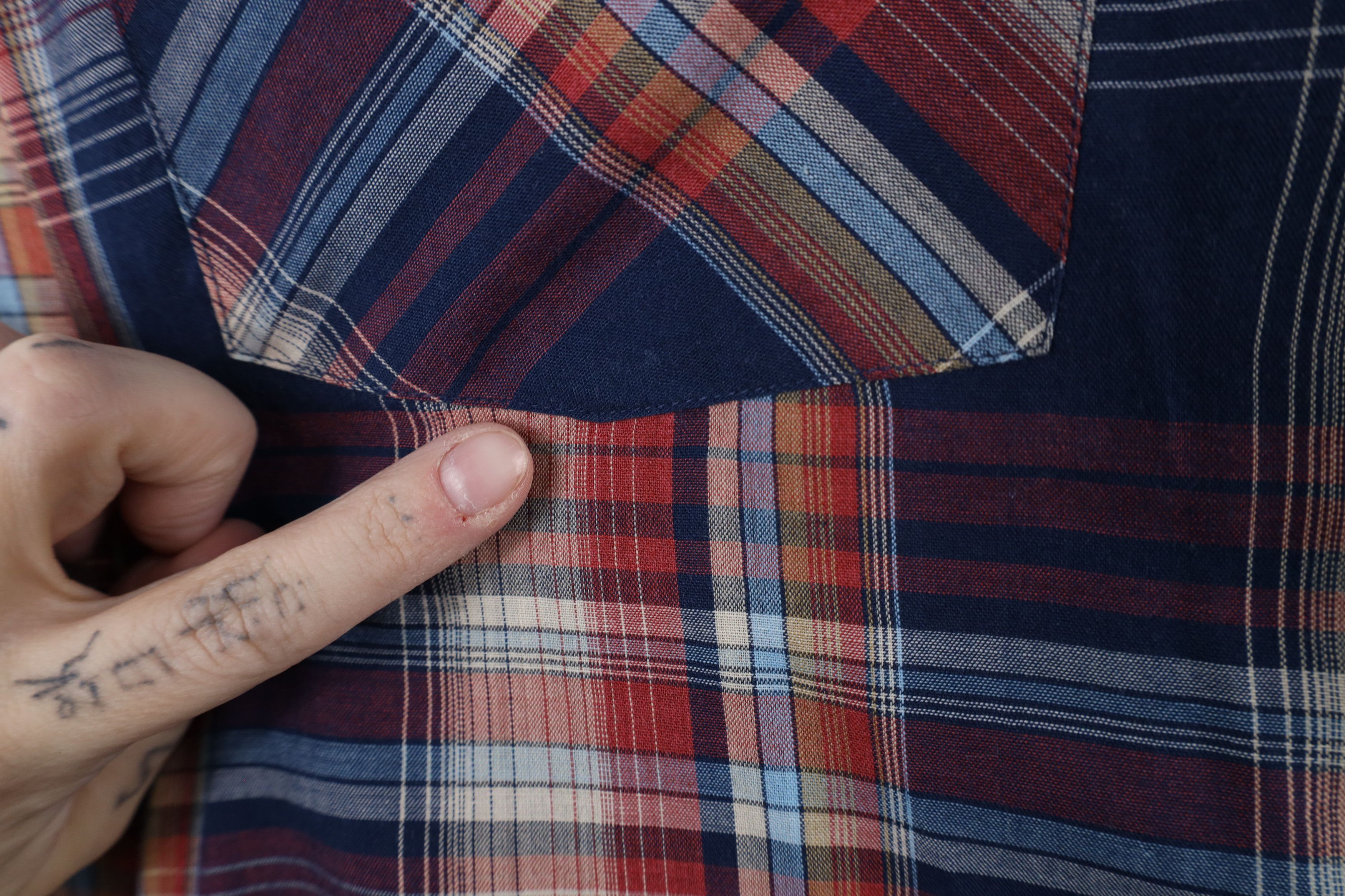 Vintage × Wrangler Vintage 70s Wrangler Western Pearl Snap Button Shirt Plaid Size US L / EU 52-54 / 3 - 5 Thumbnail
