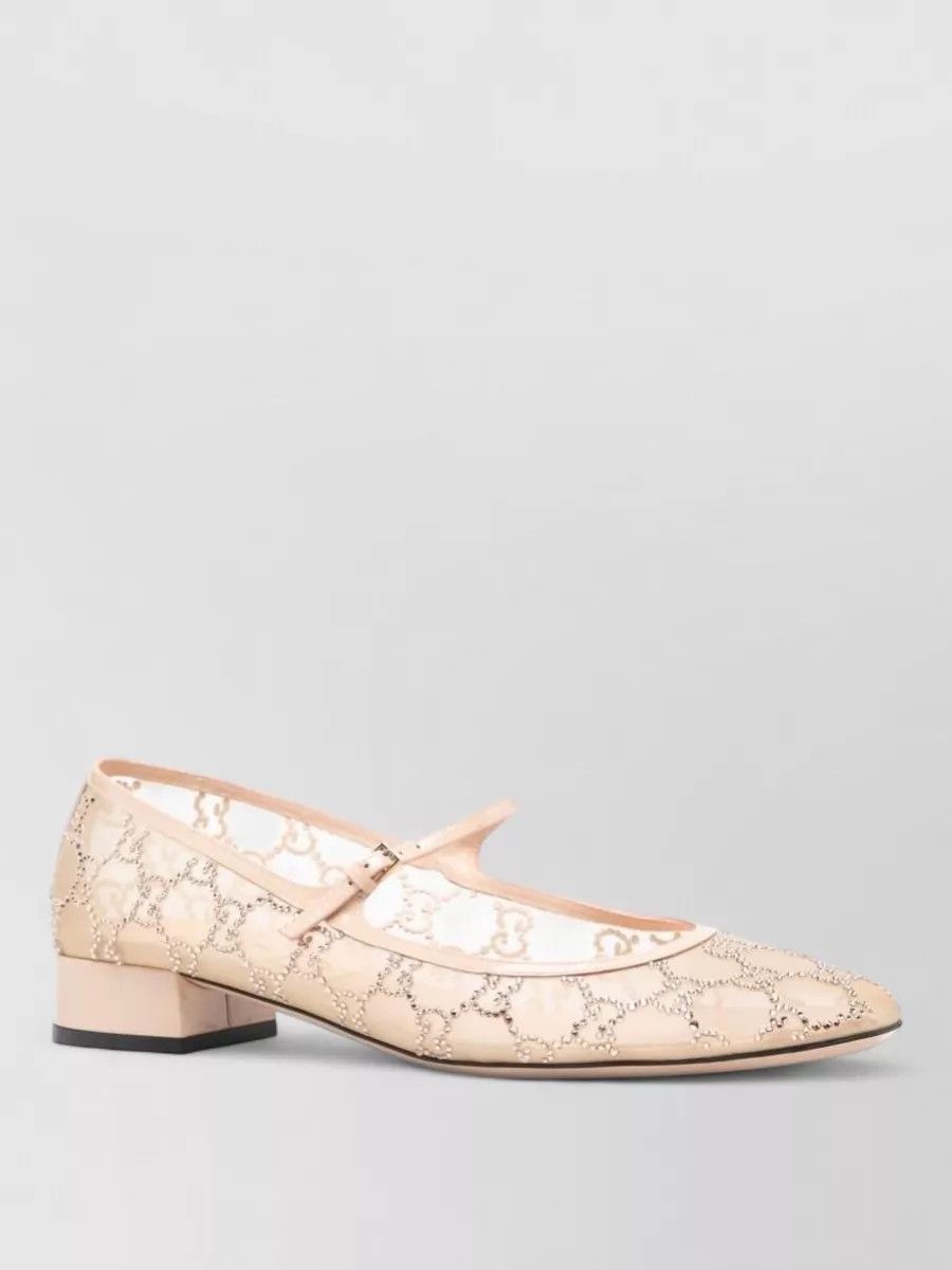 Gucci o1loc1c0426 836809 Women's GG Crystal Ballet Flat in Beige Size US 6 / IT 36 - 2 Thumbnail