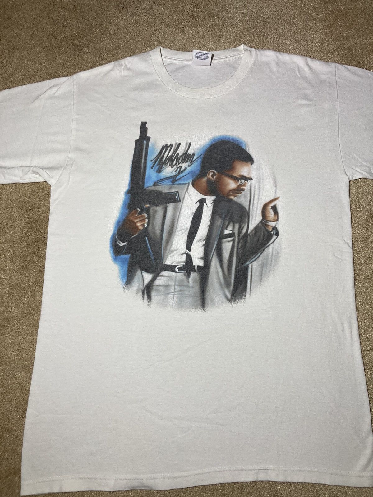 Supreme 2003 Supreme Malcolm X Tee White Political Large OG 90s 