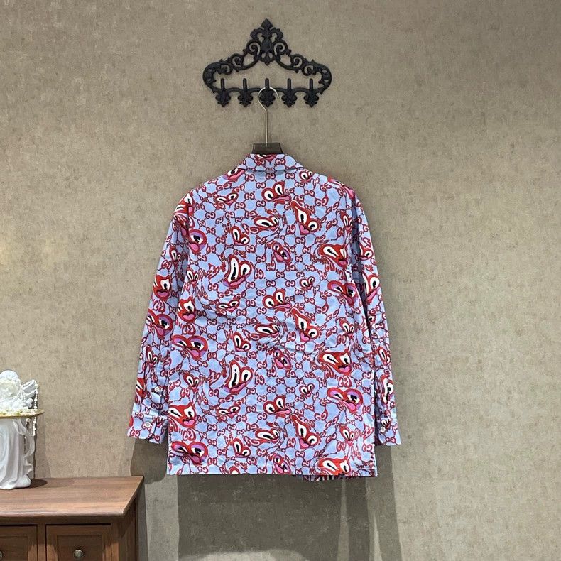 Gucci Gucci New love graffiti old flower full print shirt 2505-Ne Size US S / EU 44-46 / 1 - 2 Thumbnail