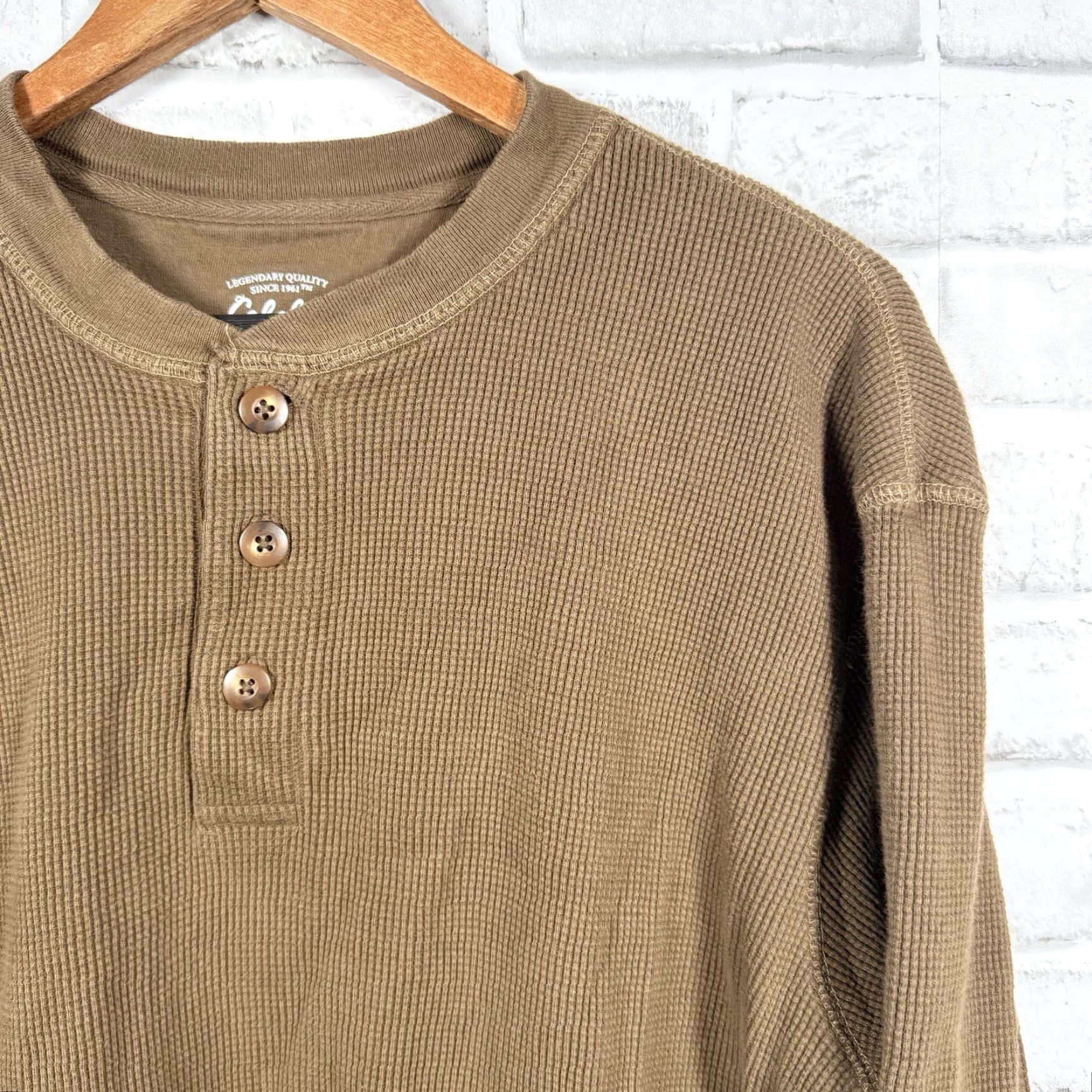 Vintage Cabelas Brown Long Sleeve Henley Style Grid Shirt Mens Size M Size US M / EU 48-50 / 2 - 2 Thumbnail