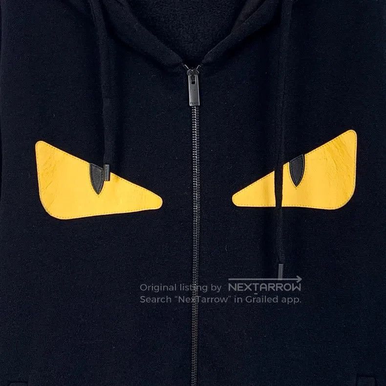 Fendi Fendi Black Little Monster Eye Wool Hooded Drawstring Zipp Size US M / EU 48-50 / 2 - 4 Thumbnail