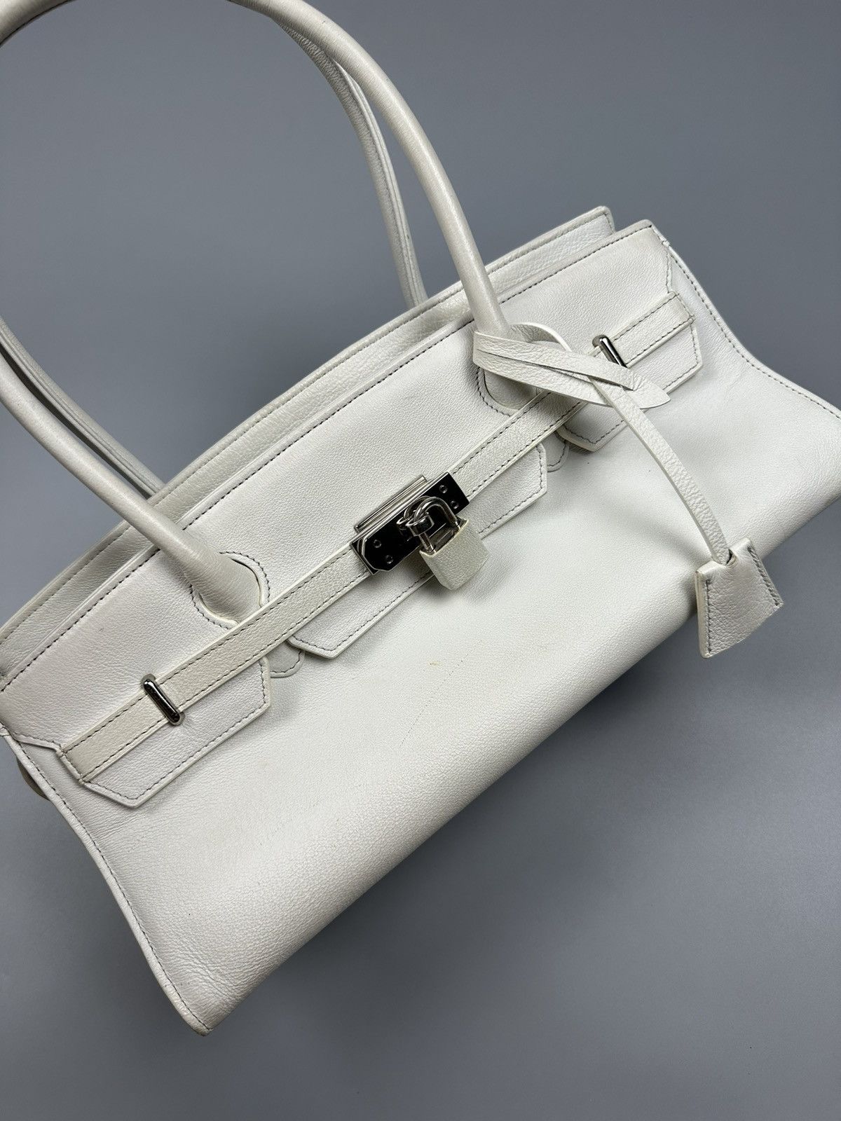 Designer × Japanese Brand Vintage Hamano Tokyo White Birkin Inspired By Hermes Size ONE SIZE - 5 Thumbnail