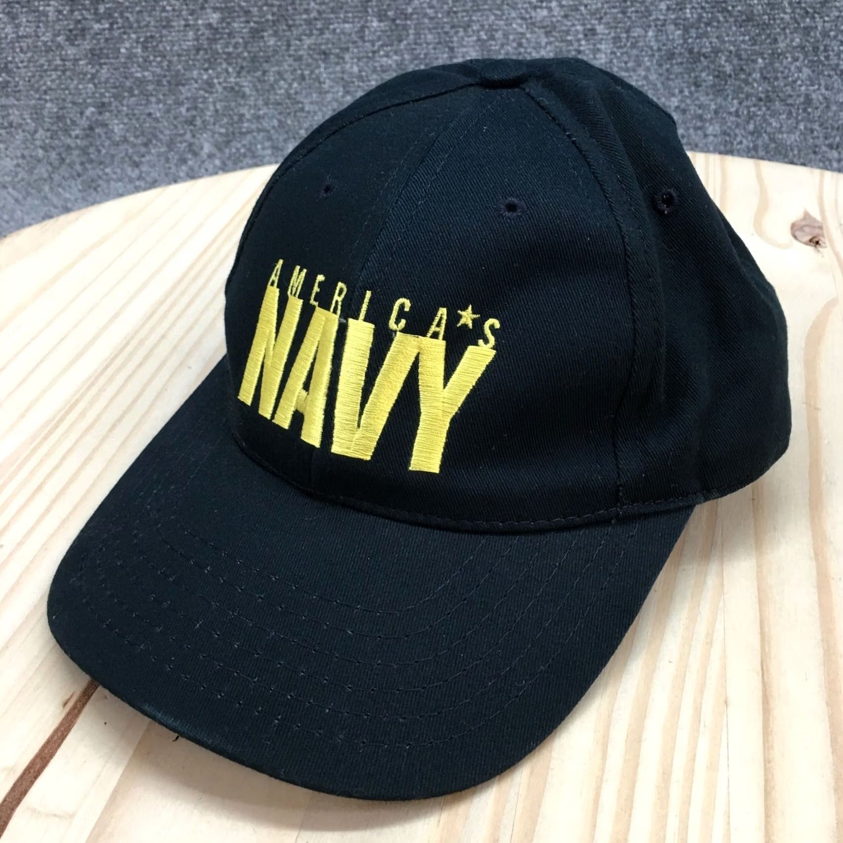 Vintage America's Navy Baseball Cap Hat Mens One Size Blue Embroidered Logo Adjustable Size ONE SIZE - 2 Thumbnail
