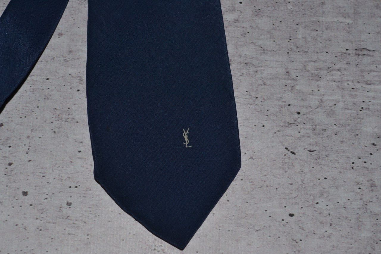 Vintage × Yves Saint Laurent Vintage Tie Yves Saint Laurent Blue Silk Size ONE SIZE - 3 Thumbnail
