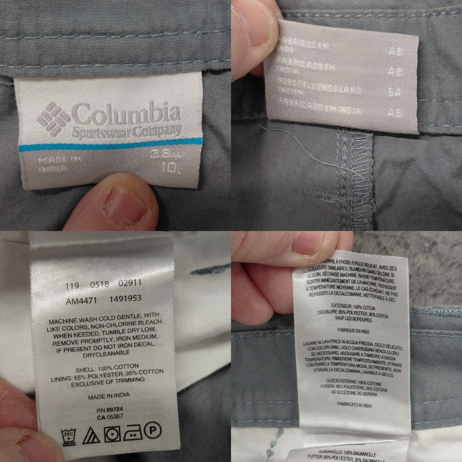Vintage Columbia Chino Shorts Men's 38W Gray 10" Inseam Pockets Outdoor Hiking Casual Regular Fit XS? Size US 38 / EU 54 - 9 Thumbnail
