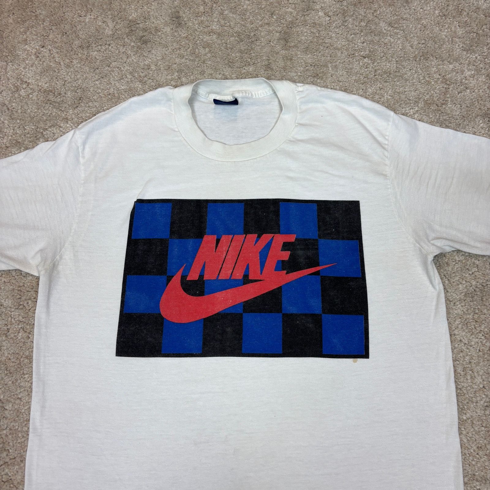 Nike VTG 80s Nike John McEnroe Checker Logo Tennis T Shirt L | Grailed