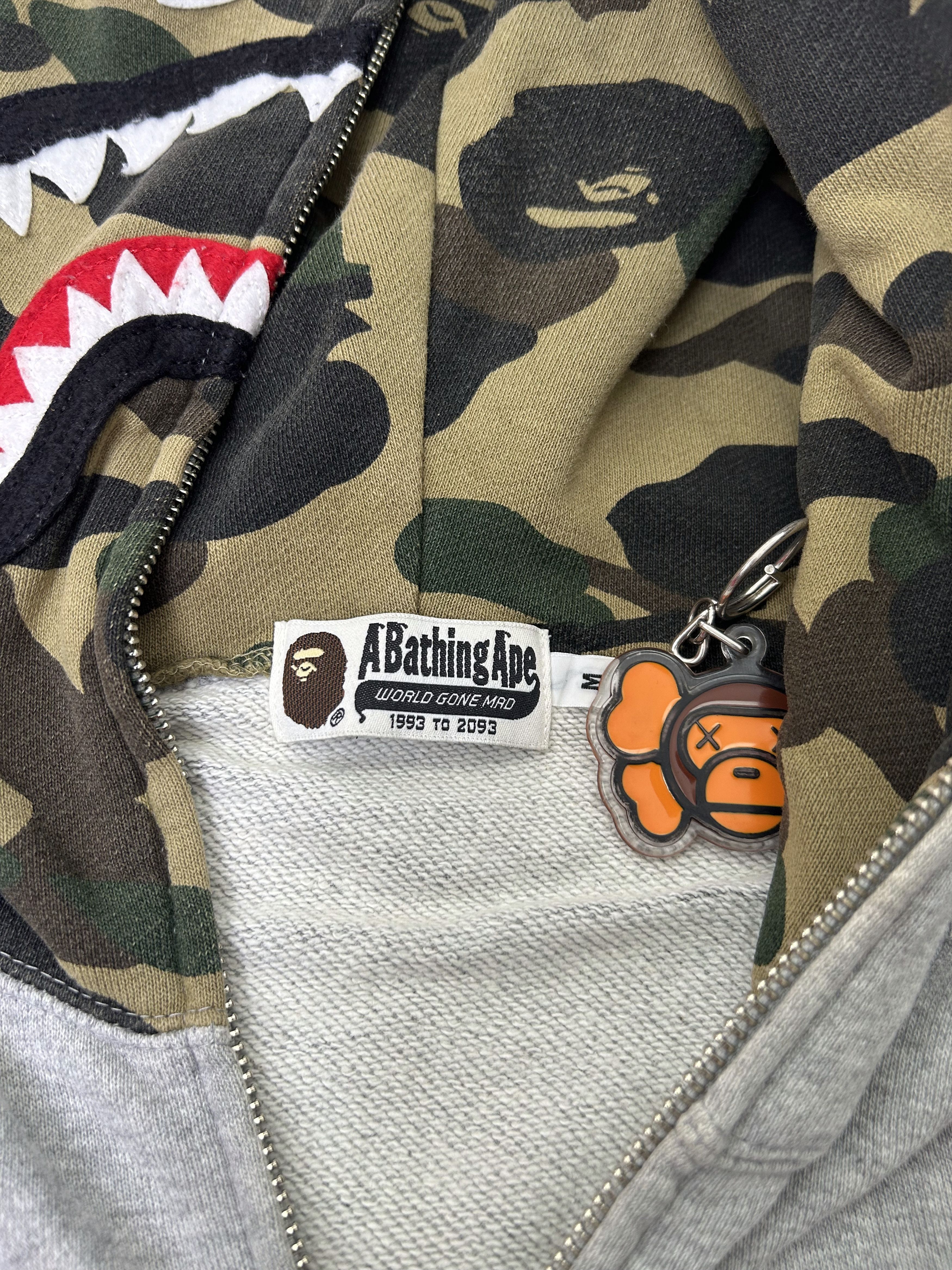 Bape BAPE Grey x 1st Camo Shark Full Zip Hoodie [Size M] Size US M / EU 48-50 / 2 - 7 Thumbnail