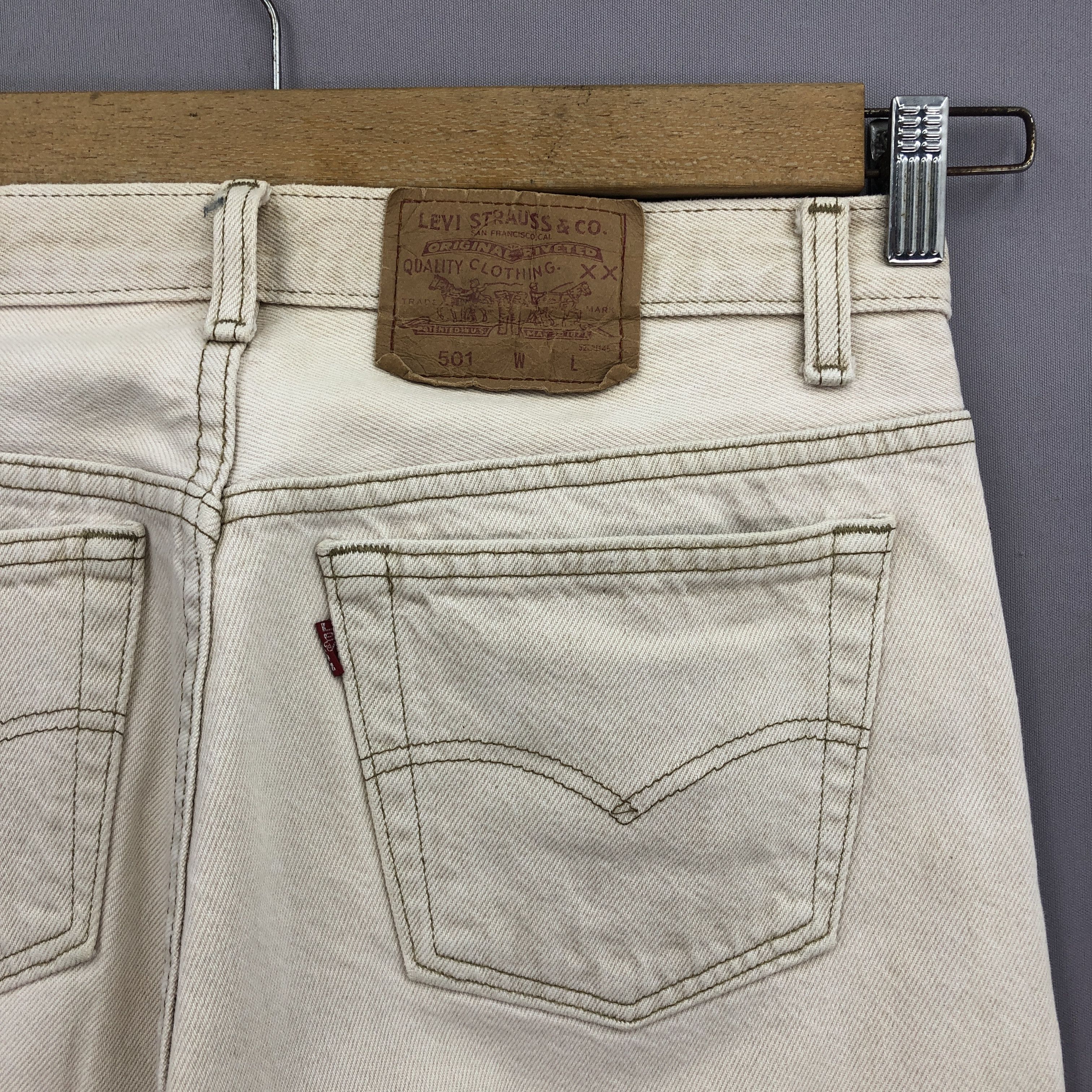 Levi's Vintage Levis 501 Jeans 90s Levi's Beige Brown Denim GF30253 Size US 30 / EU 46 - 5 Thumbnail