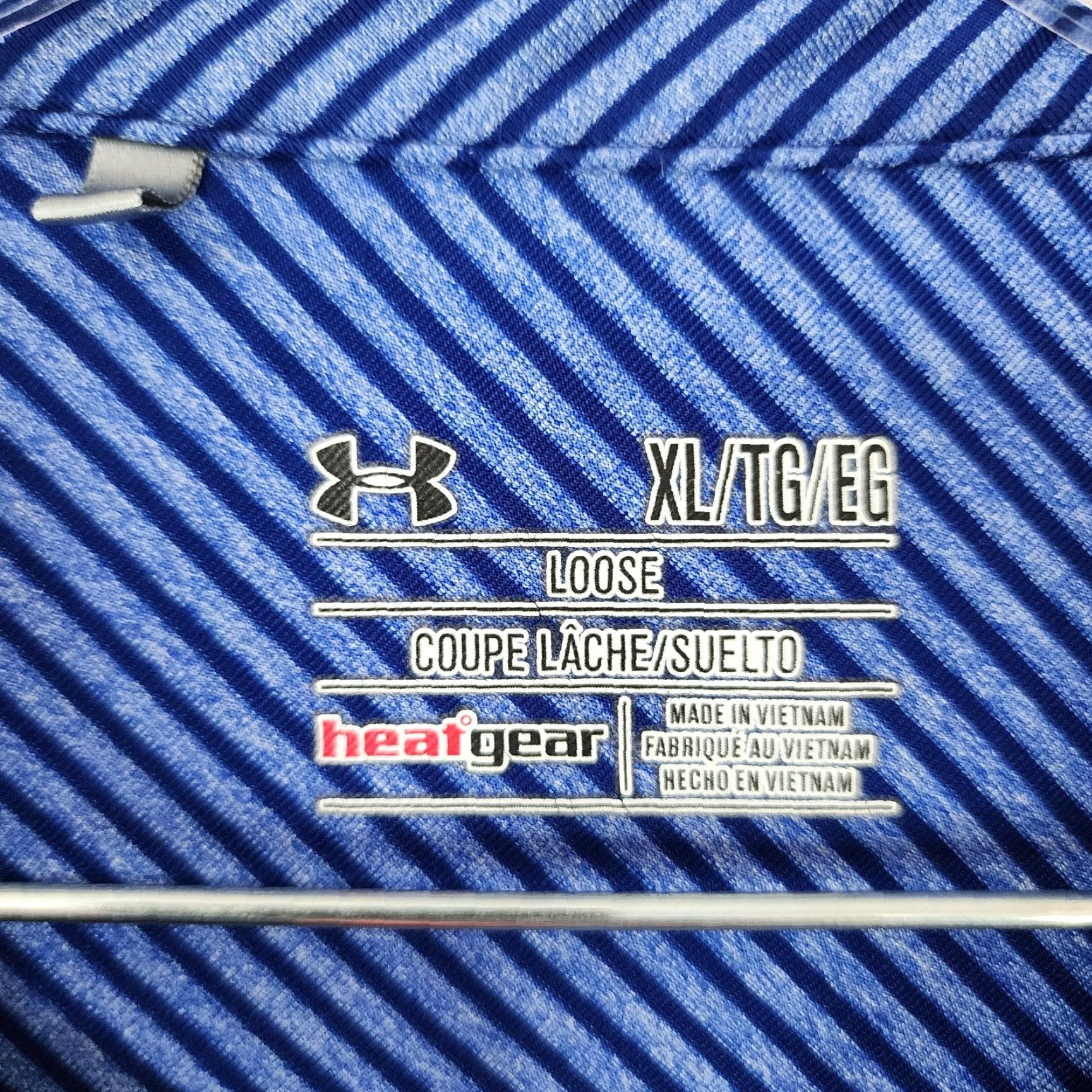 Under Armour VINTAGE? Wait not vintage. Under Armour Polo Shirt Mens XL Blue Striped HeatGear Short Sleeve Size XL Size US XL / EU 56 / 4 - 4 Thumbnail