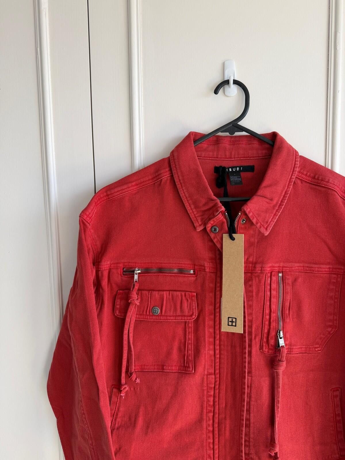 Ksubi new Ksubi womens oversized denim Jacket top small s 8 red m Size S / US 4 / IT 40 - 3 Thumbnail