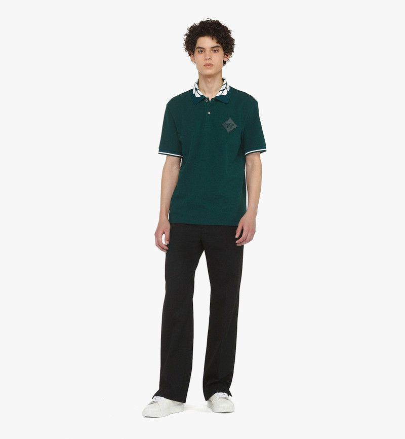 MCM o1mt1gz0126 Intarsia Laurel Piqué Polo Shirt in Green Size US S / EU 44-46 / 1 - 2 Thumbnail