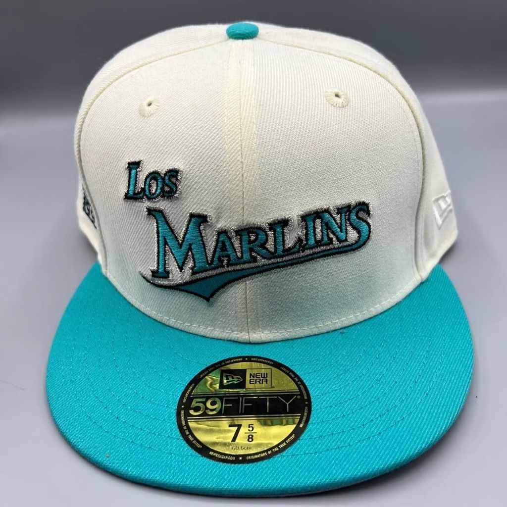 New Era Florida Marlins Hat Men 7 5/8 59Fifty New Era Fitted Cap Size ONE SIZE - 2 Thumbnail
