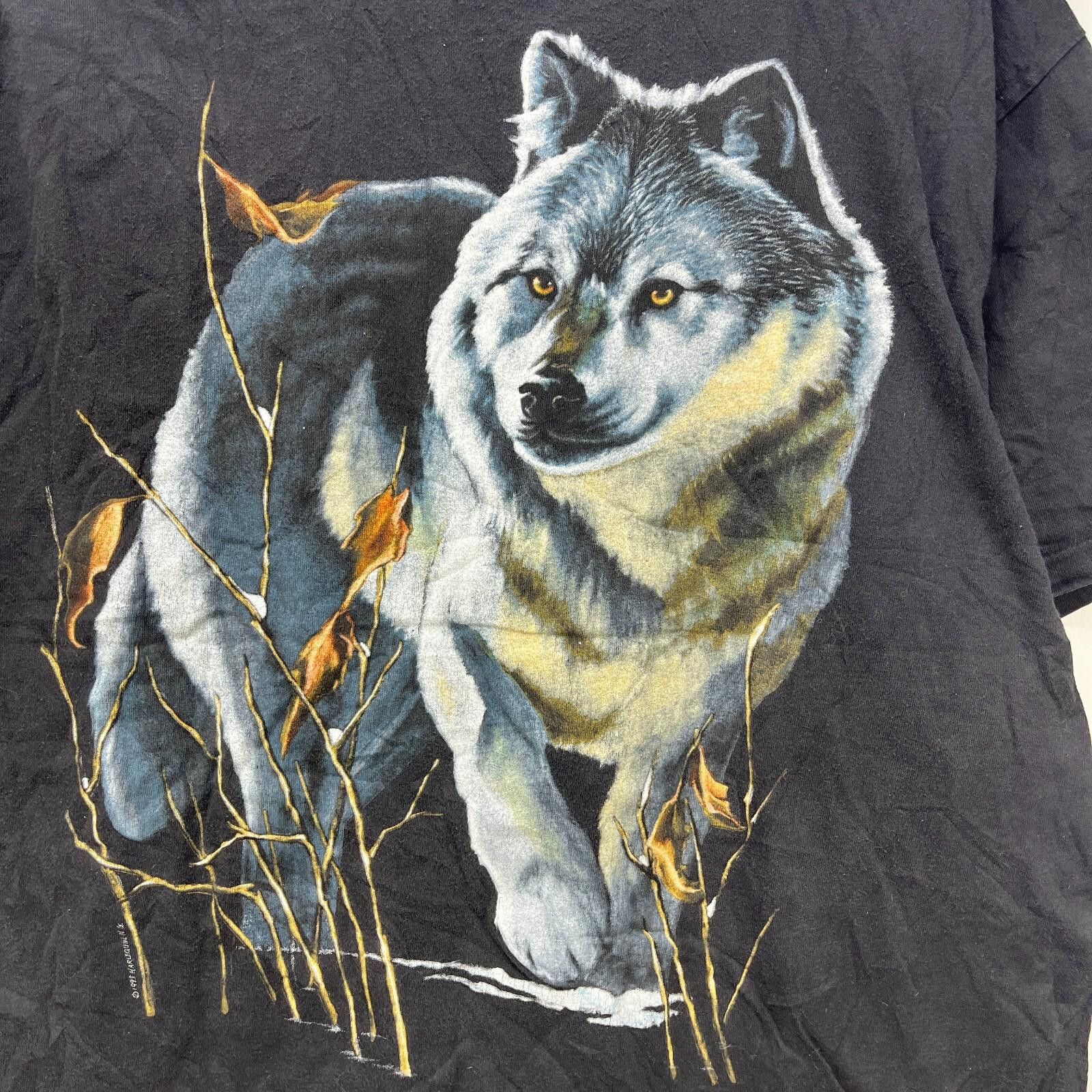 Vintage Vintage 90s Wolf Animal Nature Dog Scene T-Shirt XL Size US XL / EU 56 / 4 - 2 Thumbnail