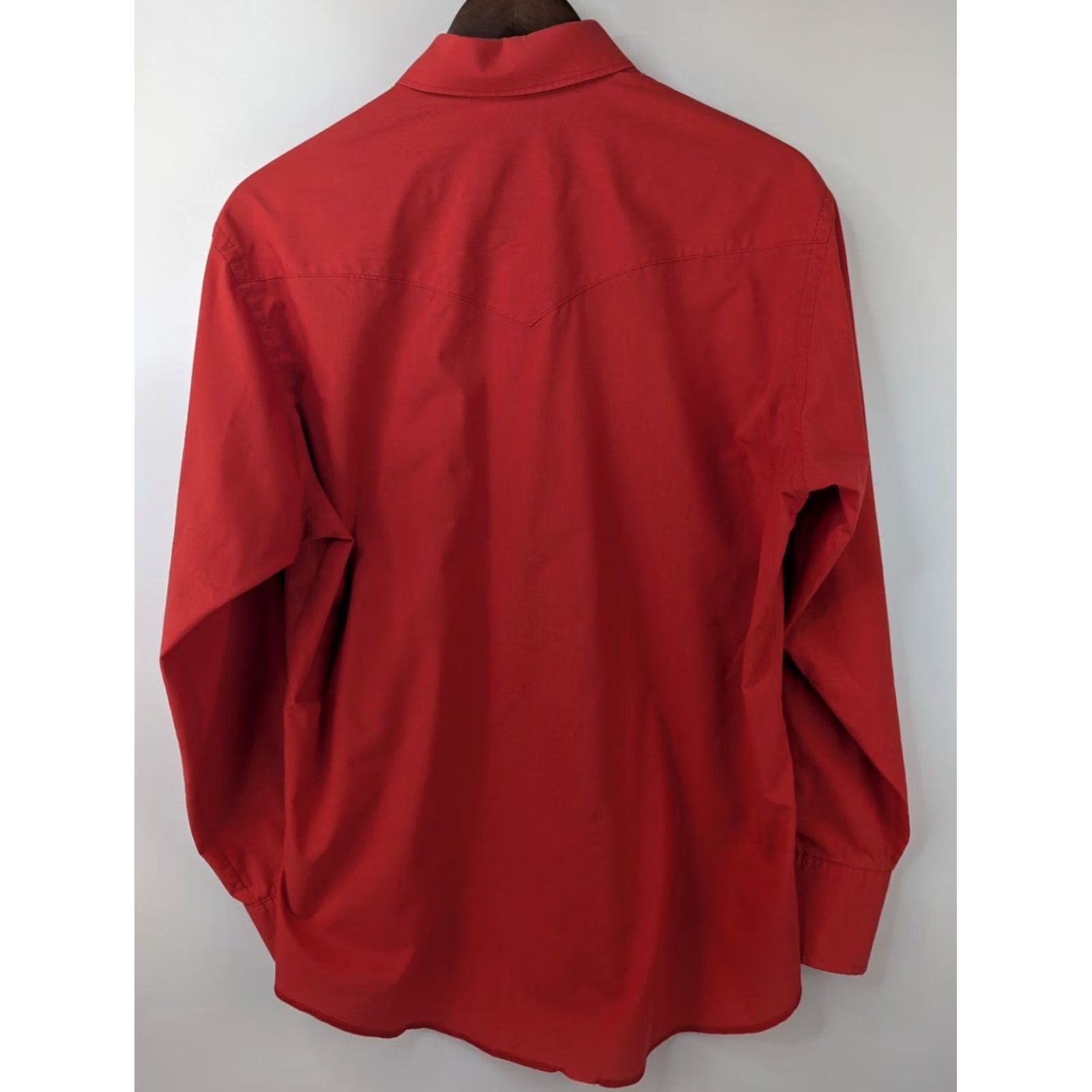 Wrangler VINTAGE Wrangler Shirt Mens Red Cowboy Cut X-Long Tails Pearl Snap USA 16x34 Button-Up Size US S / EU 44-46 / 1 - 5 Thumbnail